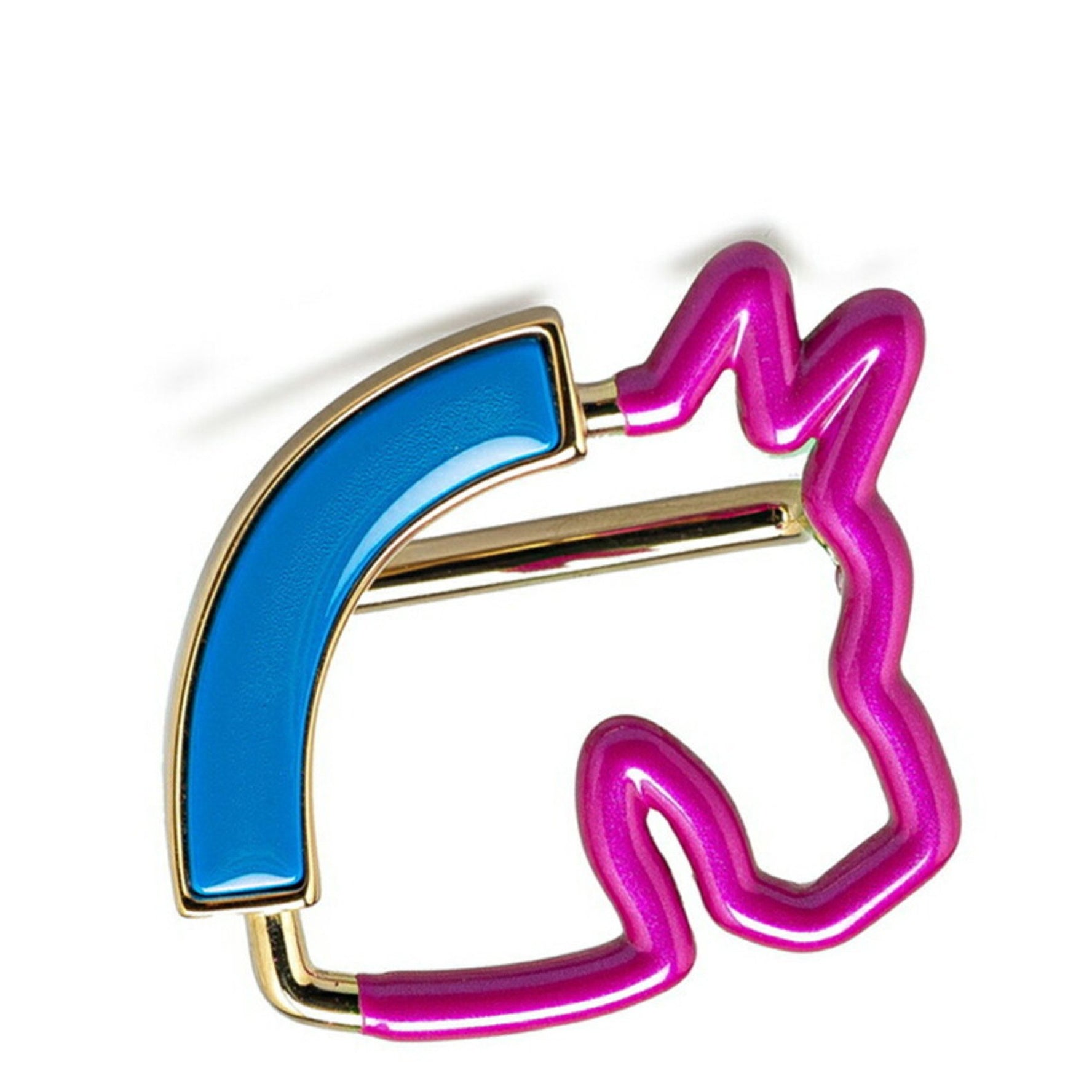 Hermes Cheval Neon Scarf Ring Gold Pink Blue Plated Women's HERMES