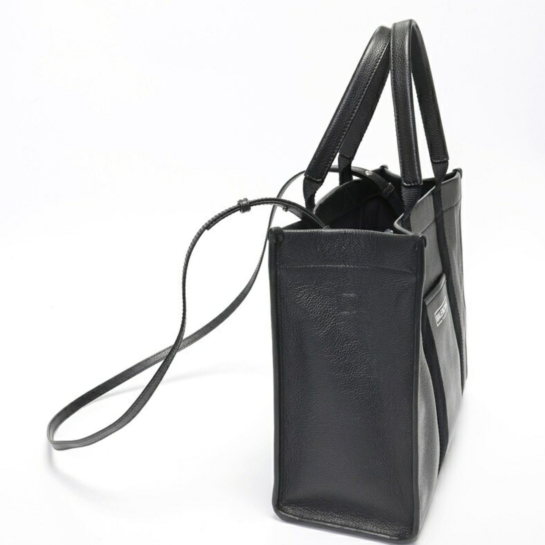 BALENCIAGA Hardware Tote Bag Leather Black E-157504