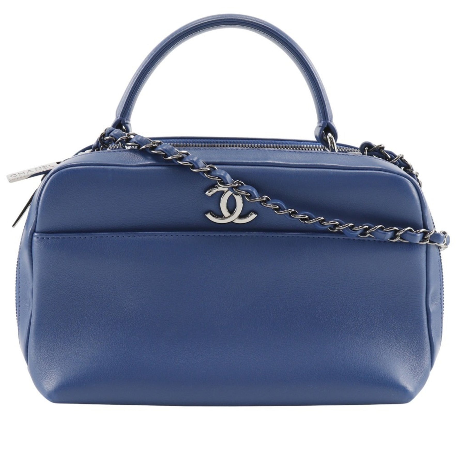 CHANEL Trendy Bowling Bag Handbag Shoulder Calfskin Double