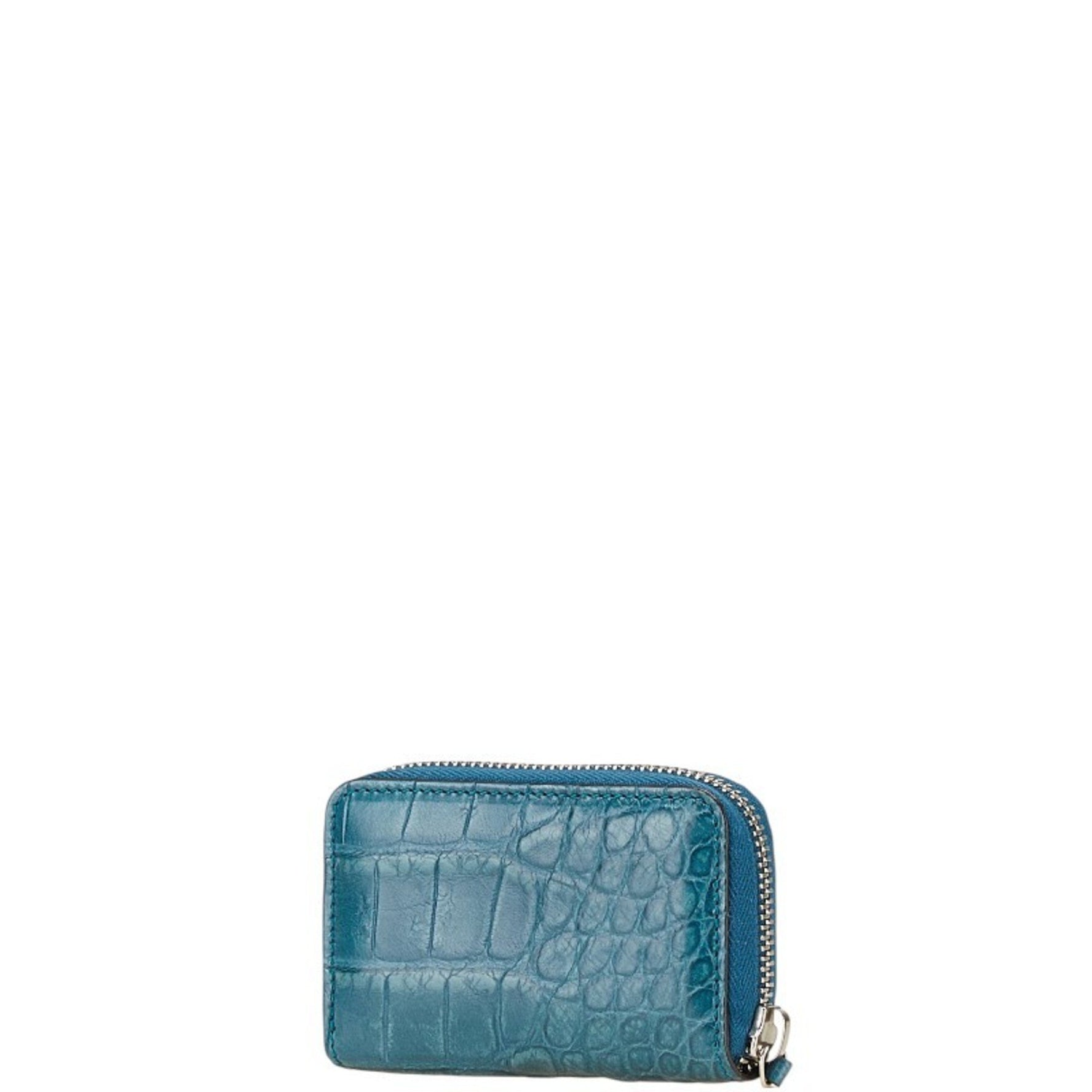 Gucci Crocodile Embossed Wallet/Coin Case Leather