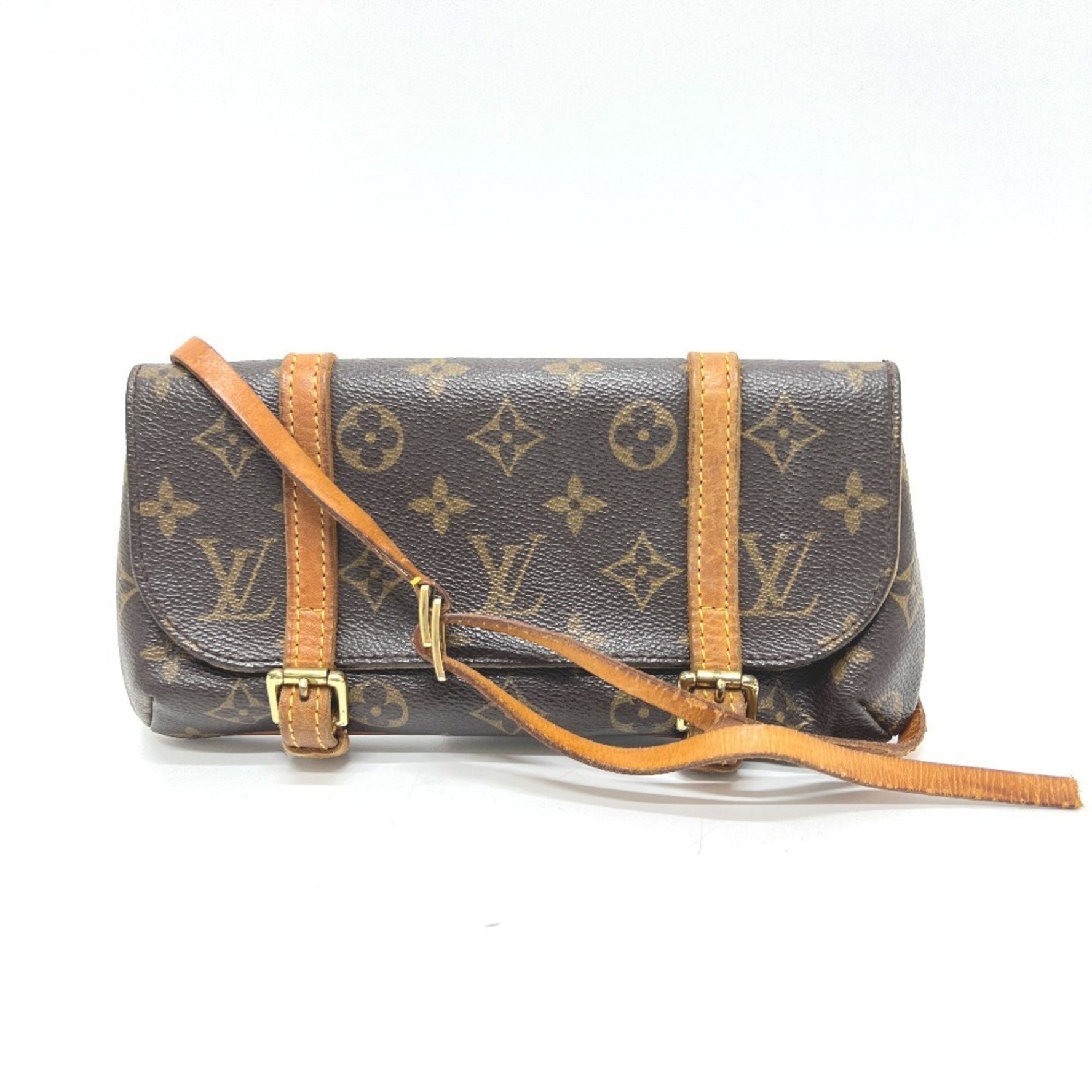 LOUIS VUITTON Monogram Canvas Pochette Marel Bag, Waist Pouch, Body Brown