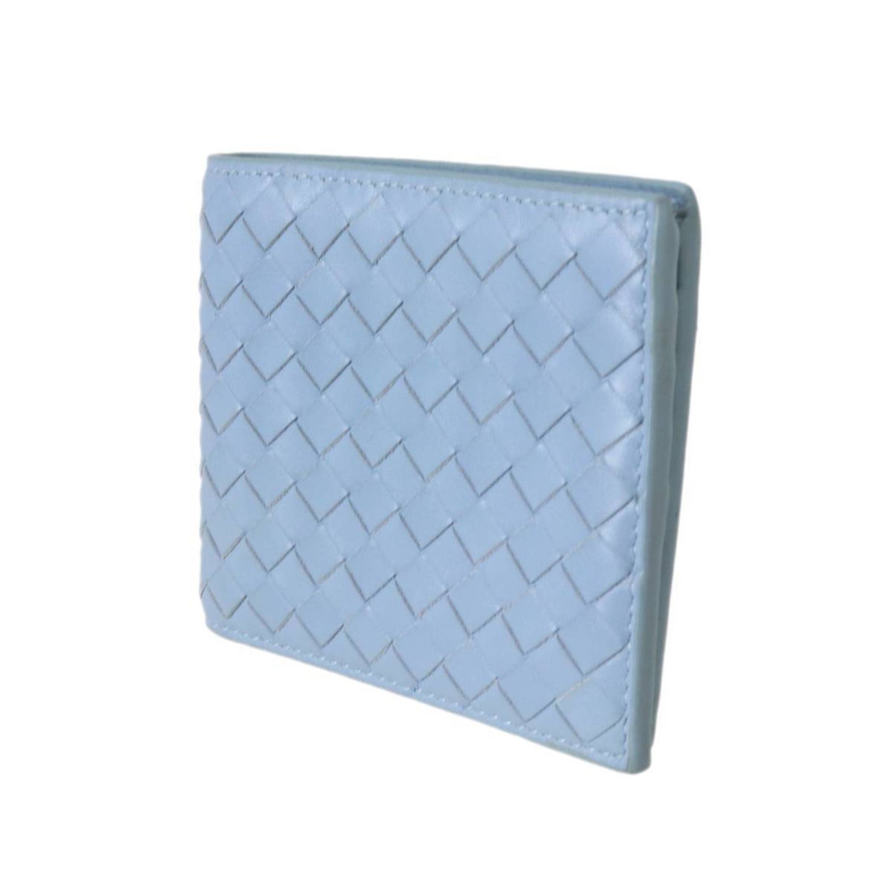 Bottega Veneta Bi-fold Wallet Intrecciato Light Blue ES