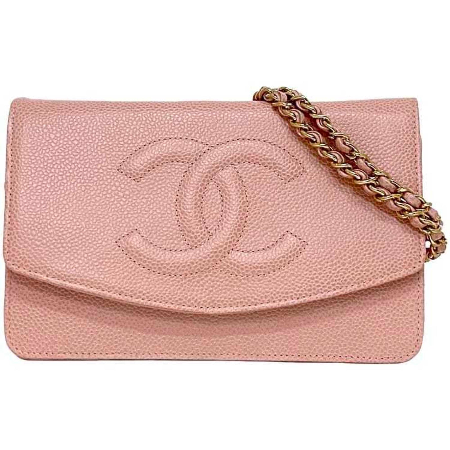 Chanel Chain Shoulder f-21930 Pink Coco Mark A13509 Crossbody Caviar Skin 8th Series CHANEL Grained Calfskin Flap Women's