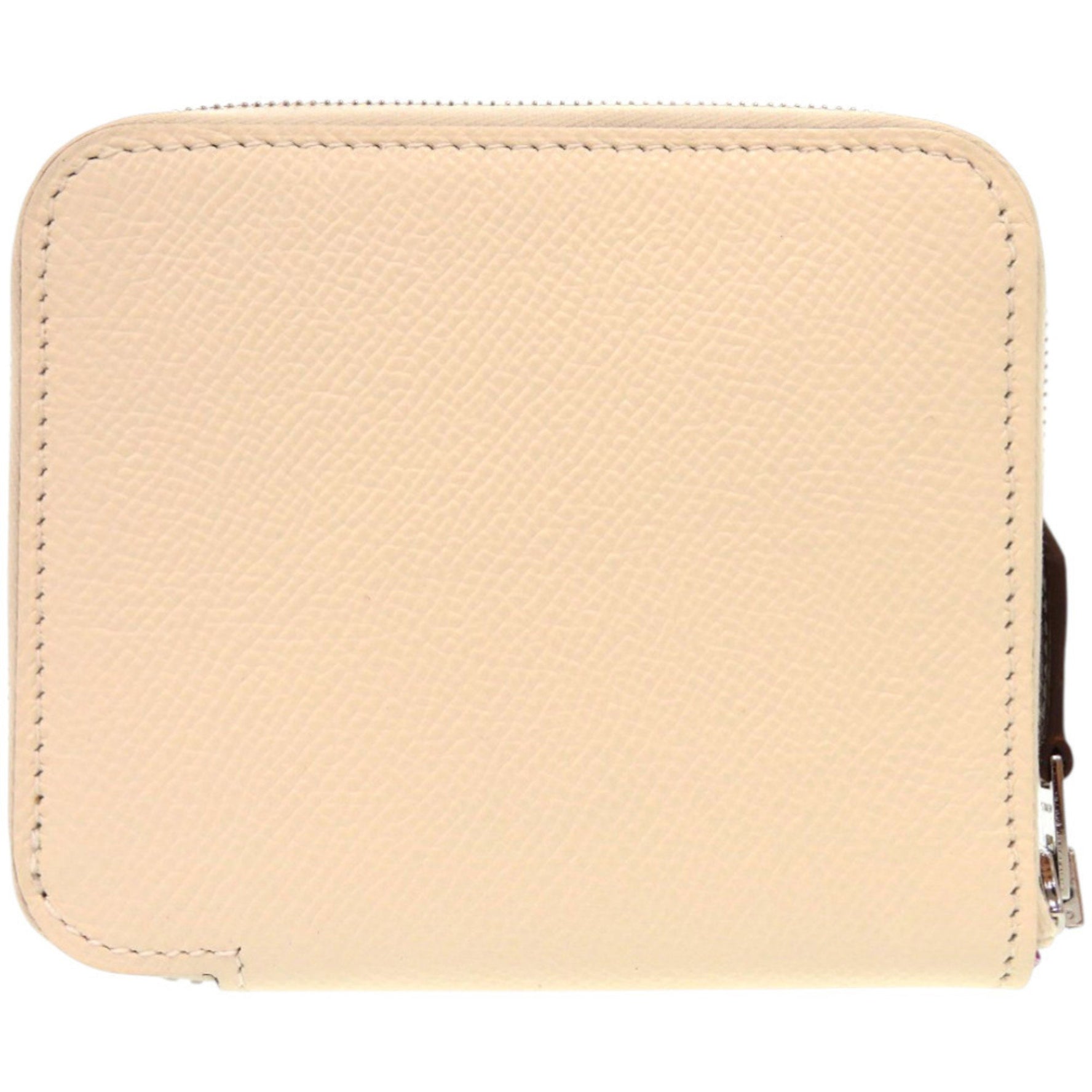 Unused Hermès Azap Compact Silkin Epsom Leather Nata U Stamp (Made in 2022) White Coin Case Wallet 1384 HERMES