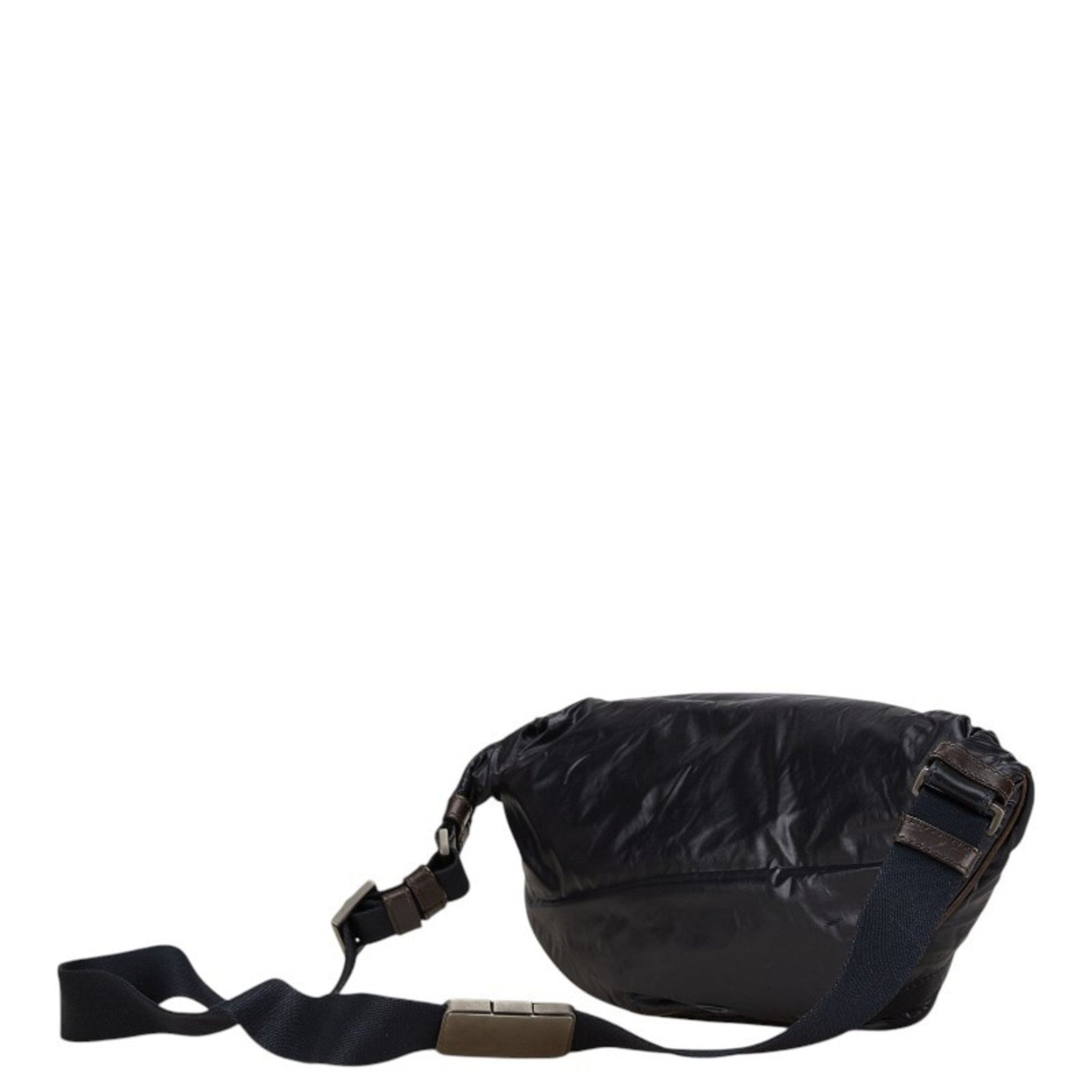 Bottega Veneta Intrecciato Waist Bag in Black and Brown Leather Nylon