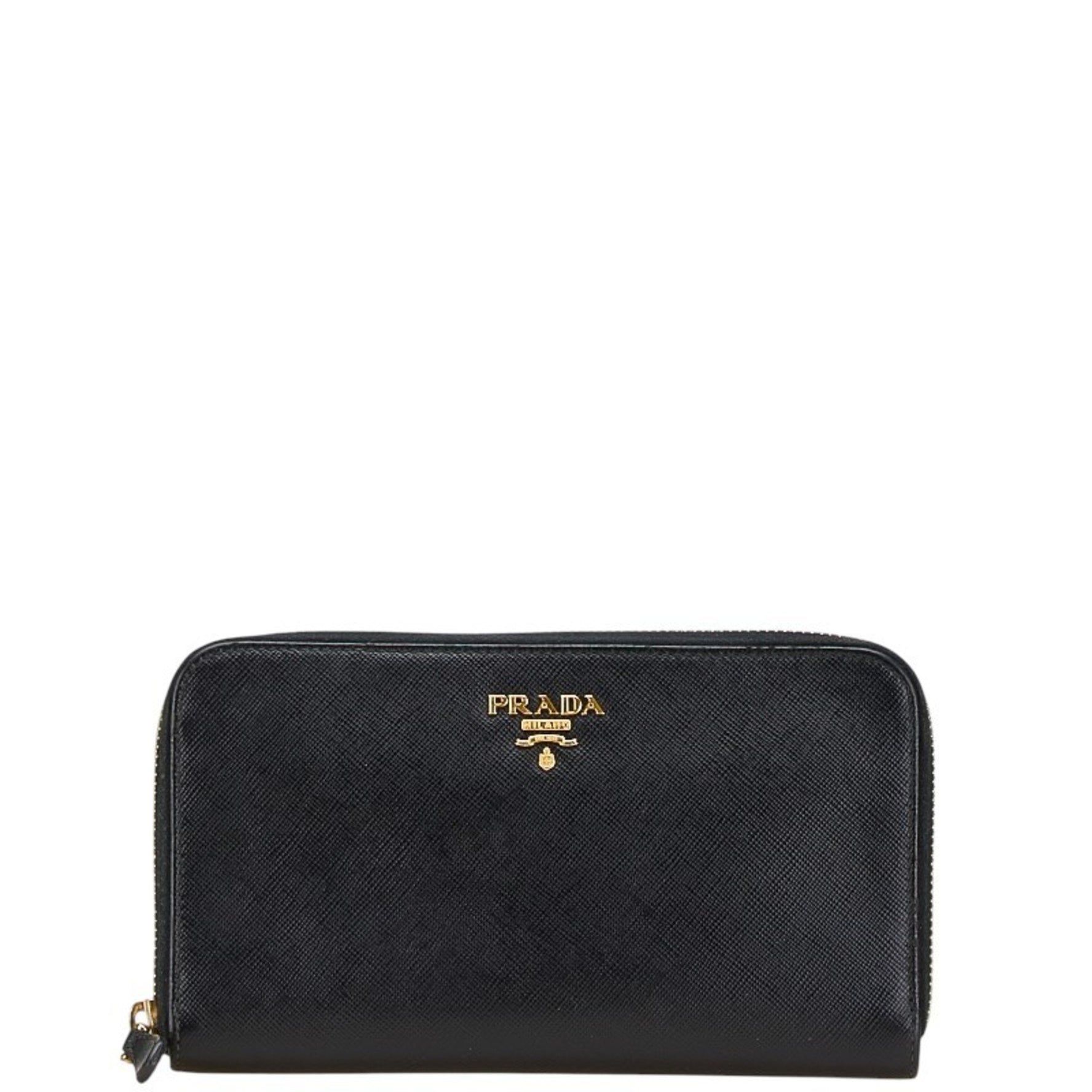 Prada Round Zip Long Wallet Leather