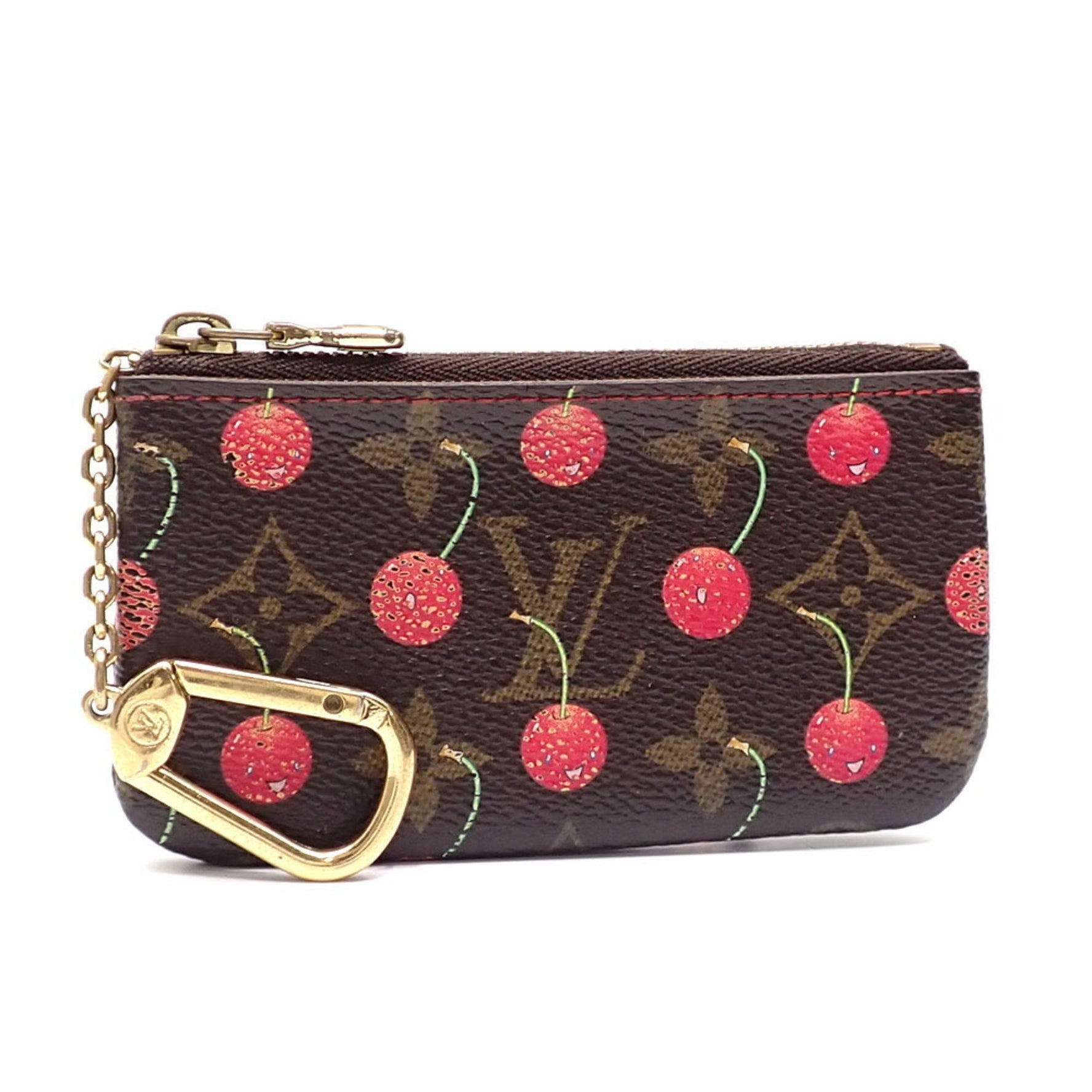 Louis Vuitton Monogram Cherry Coin Purse, Pochette Cle, Case