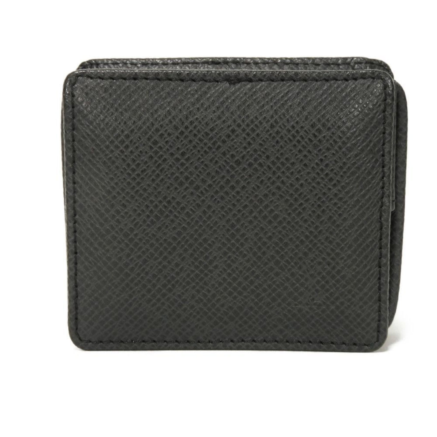 Louis Vuitton Porte Monnaie Boite Coin Case, LV Embossed, Charcoal Gray, Black, Taiga Ardoise