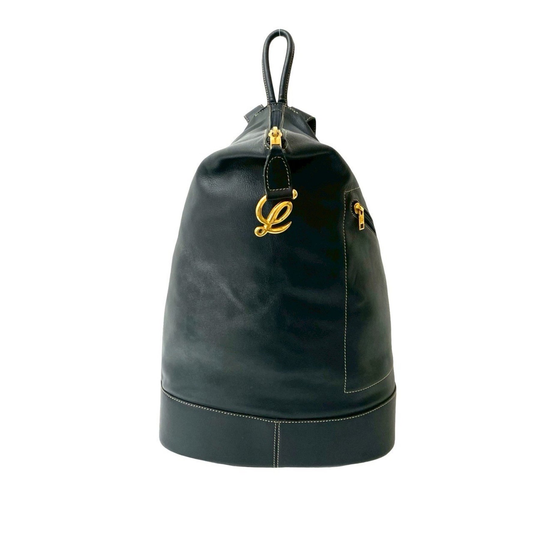 LOEWE Anton Anagram Logo Leather Backpack Daypack 08669