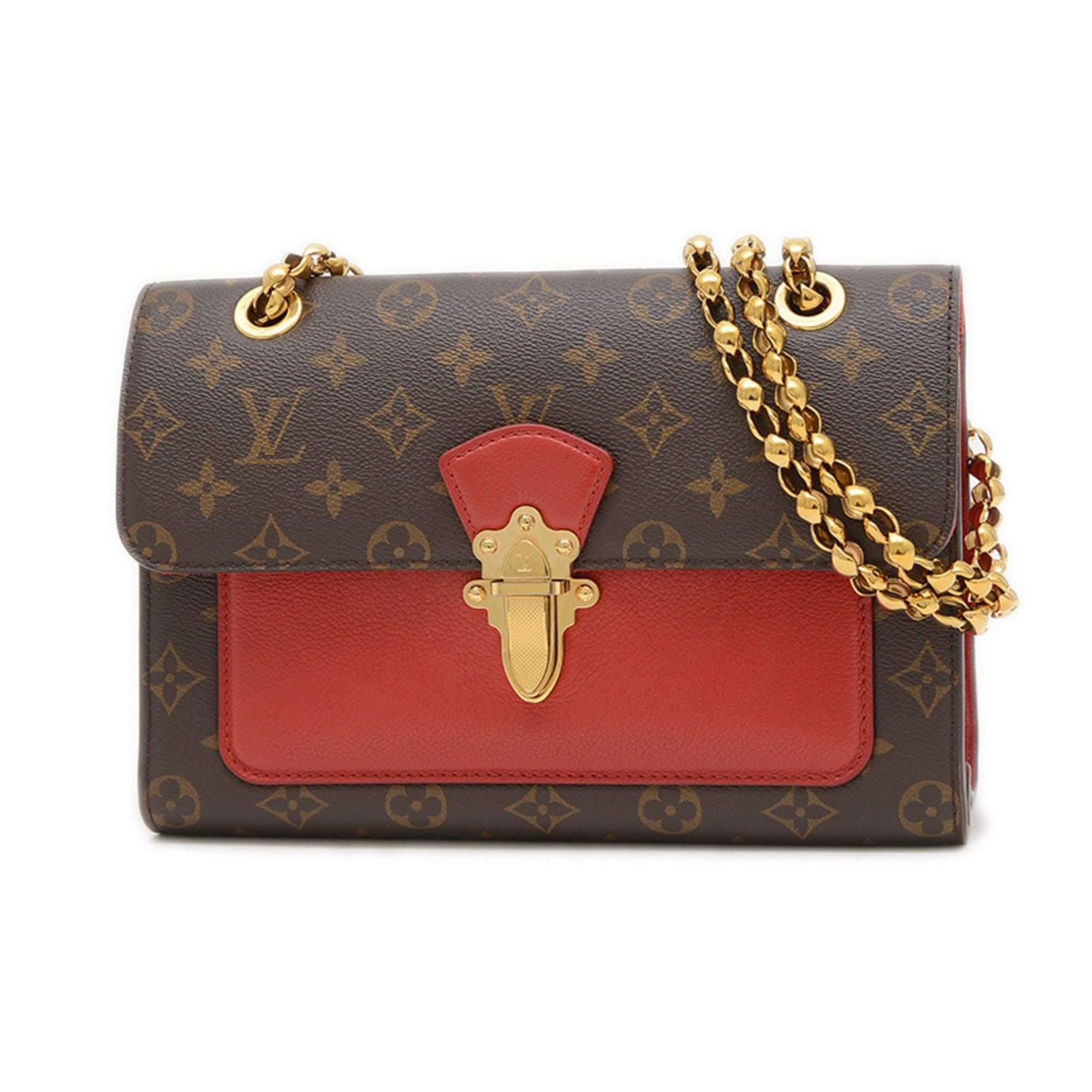Louis Vuitton Monogram Victoire Double Chain Shoulder Bag, Cerise