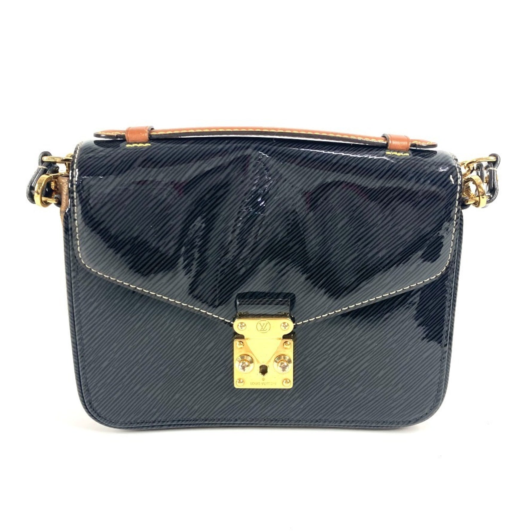 Louis Vuitton Shiny Epi Monogram Reverse Pochette Metis MINI Bag Handbag Chain Crossbody Shoulder Canvas Black