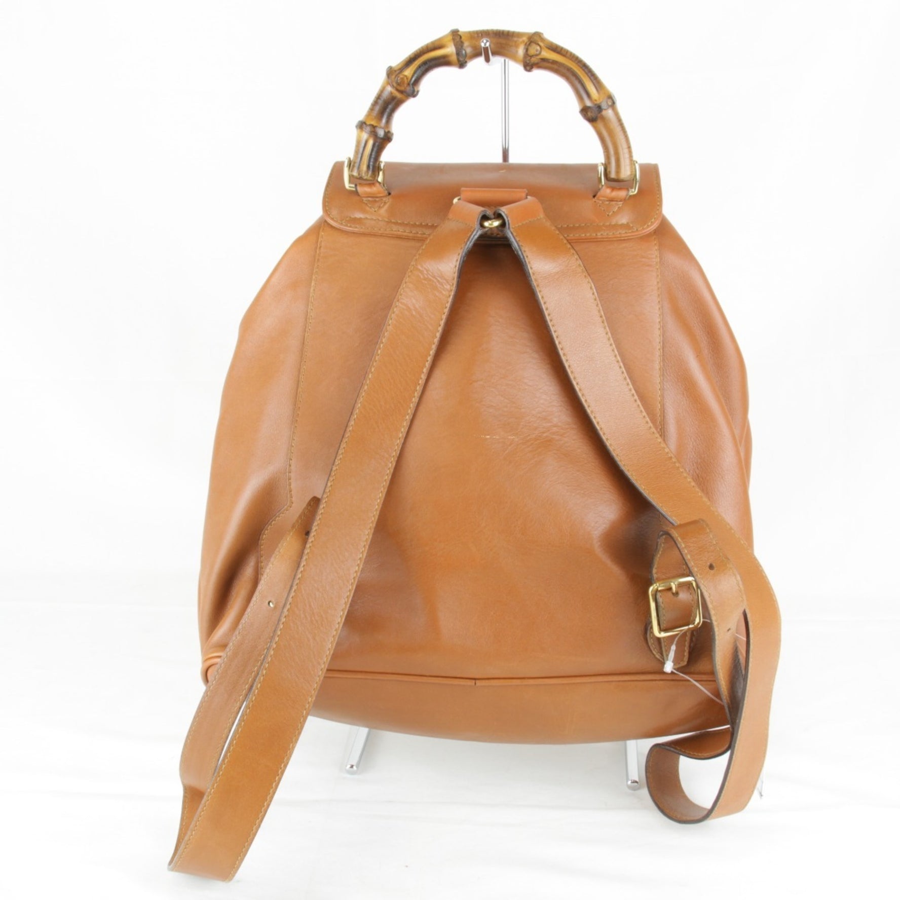 GUCCI 003・58・0016 Bamboo Backpack/Daypack Leather