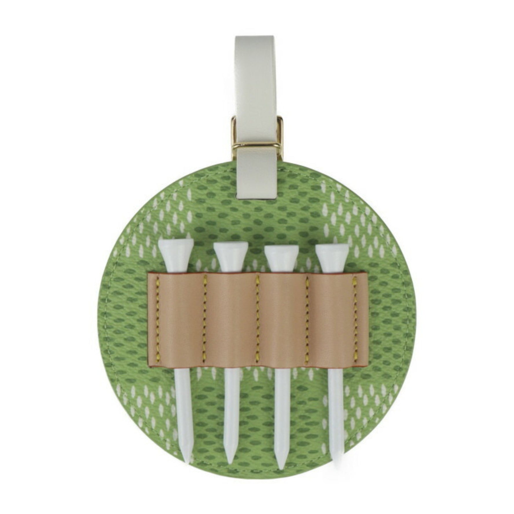 LOUIS VUITTON Louis Vuitton Bag Tag Golf Tee Accessories GI1063 Leather Damier Canvas Green White Charm