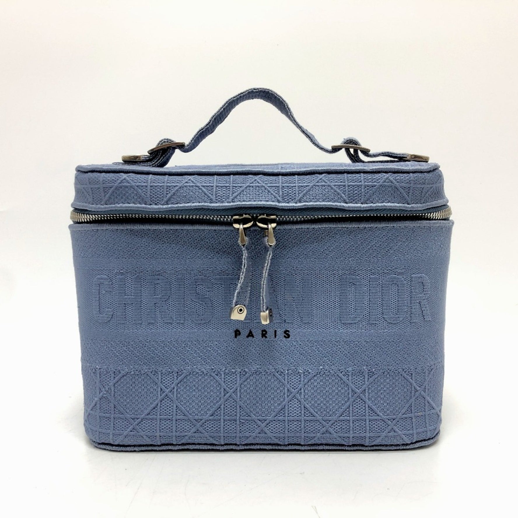 Christian Dior Embroidery Vanity bag SilverHardware