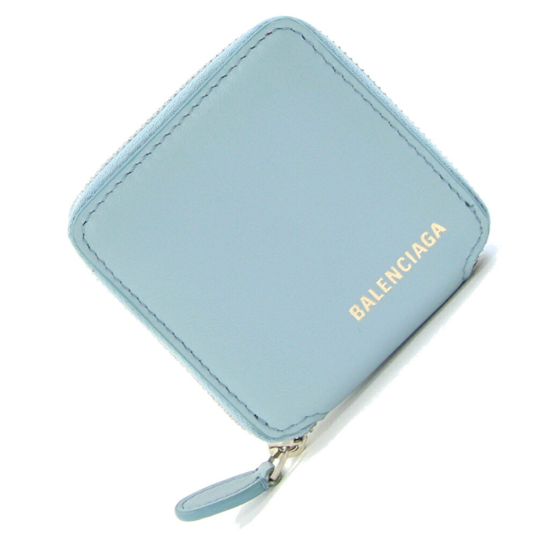 Balenciaga Ville Coin Case Light Blue Leather Mini Wallet for Women BALENCIAGA