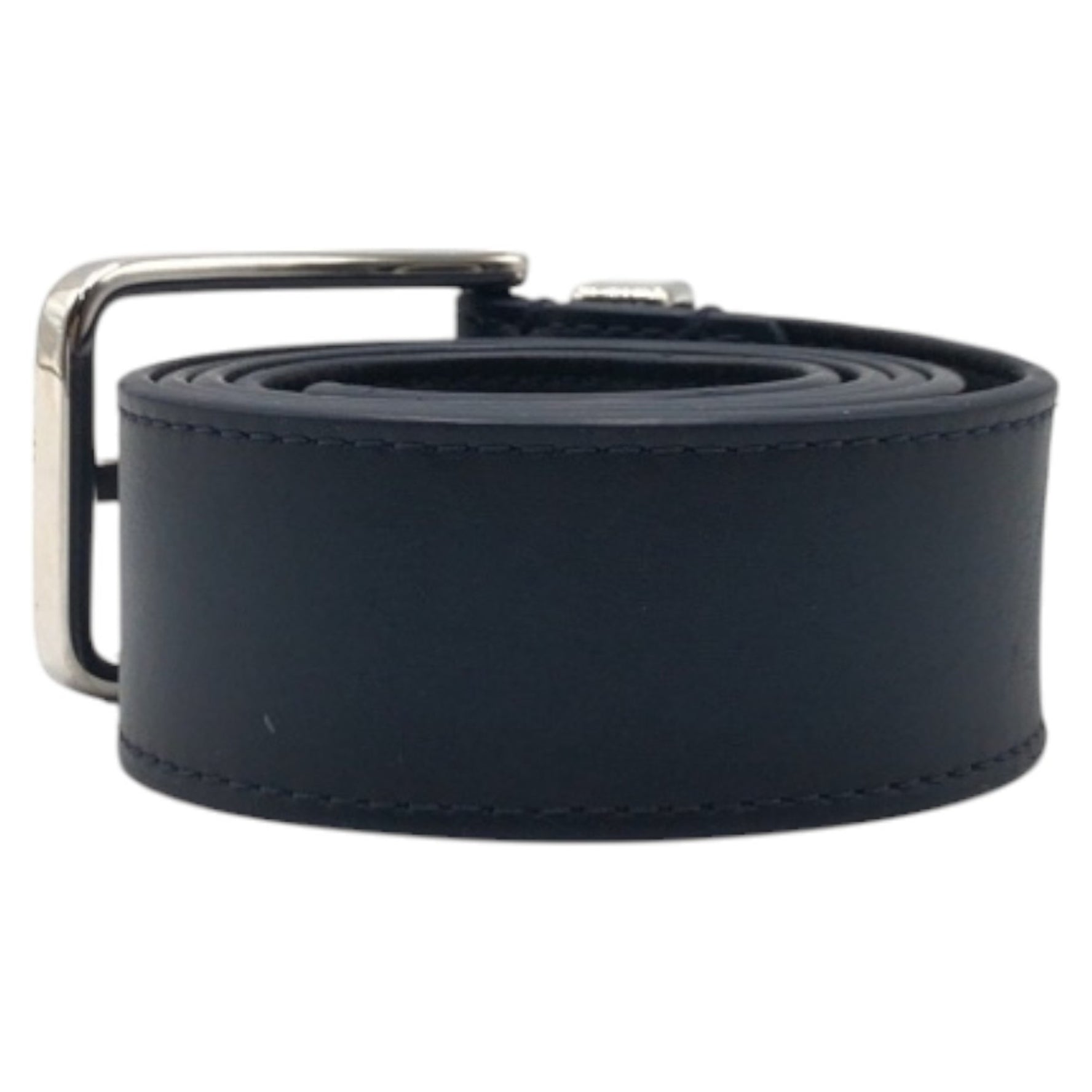 Louis Vuitton Santur Pont Neuf Navy Silver Leather Metal Belt Unisex