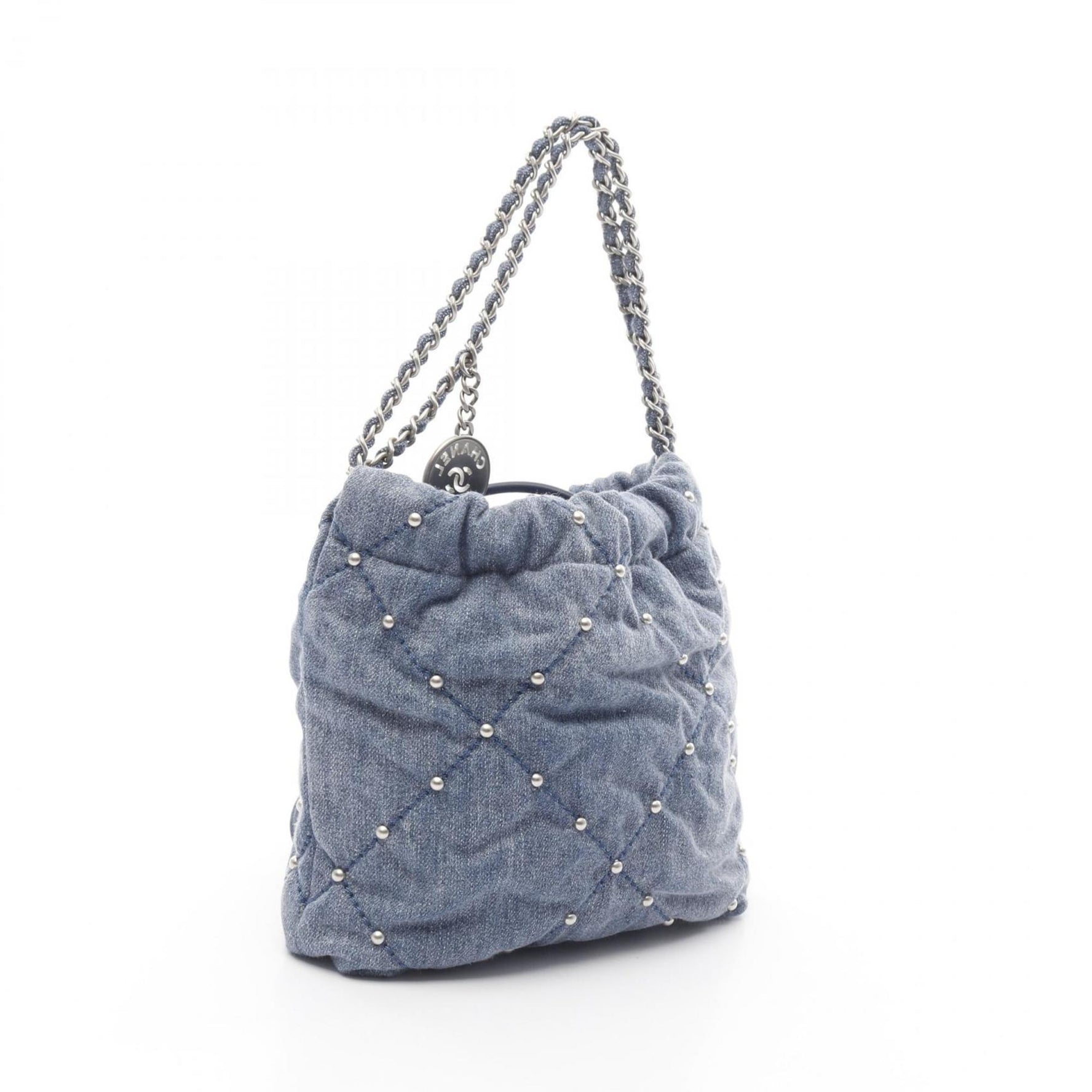 CHANEL 22 Mini Shoulder Bag, Denim, Women's, Blue, AS3980
