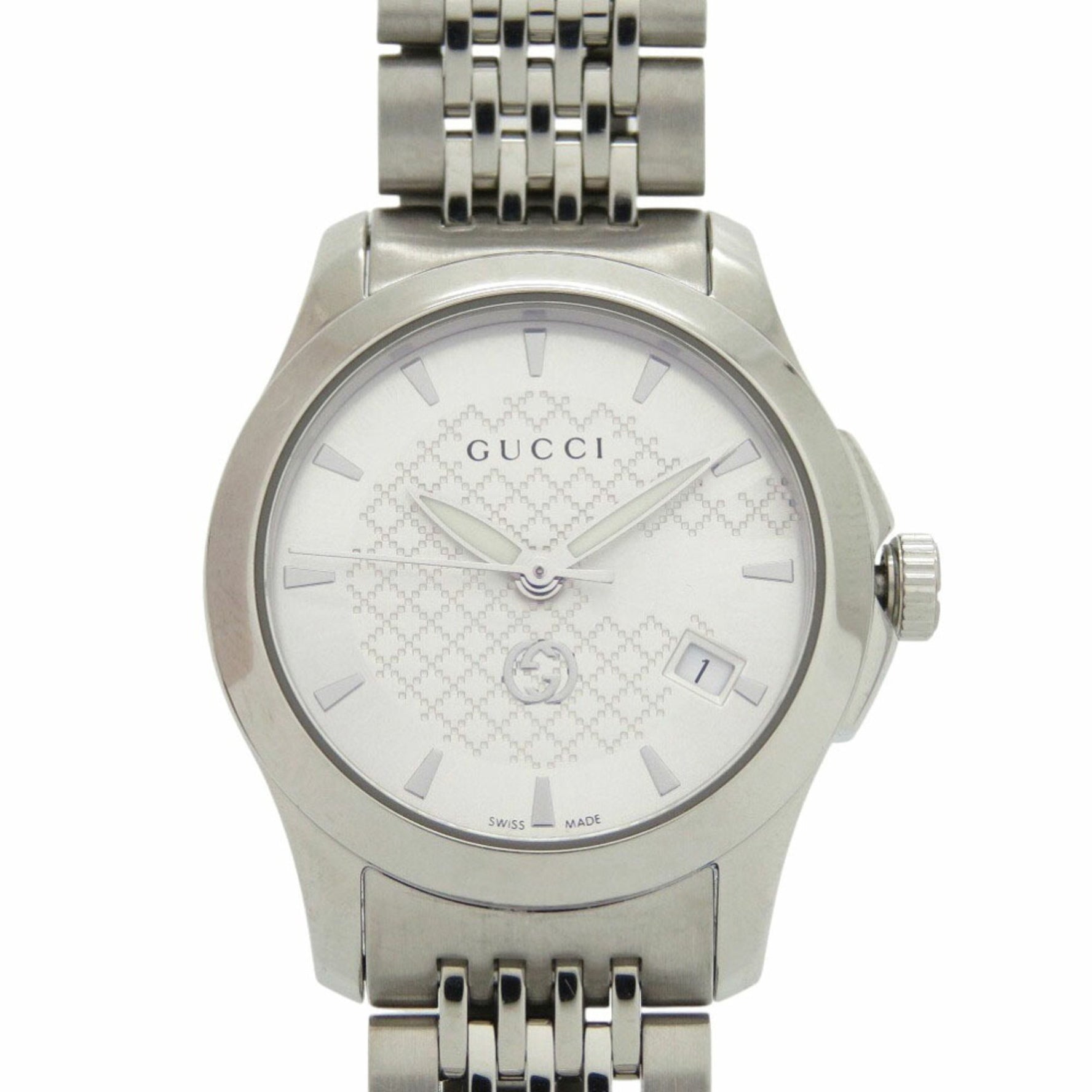 Like new Gucci G-Timeless 126.5 Stainless Steel Silver Quartz Watch 0564GUCCI
