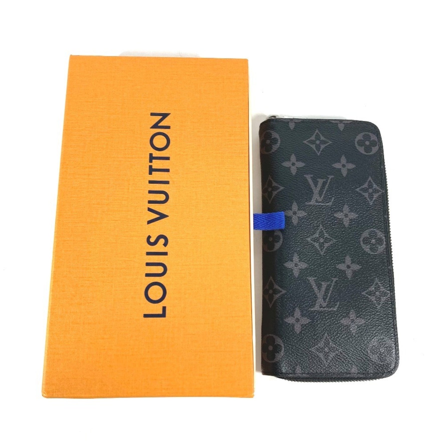 LOUIS VUITTON M62295 Monogram Eclipse Zippy Wallet Vertical Round Zipper Long in Canvas, Men's, Black