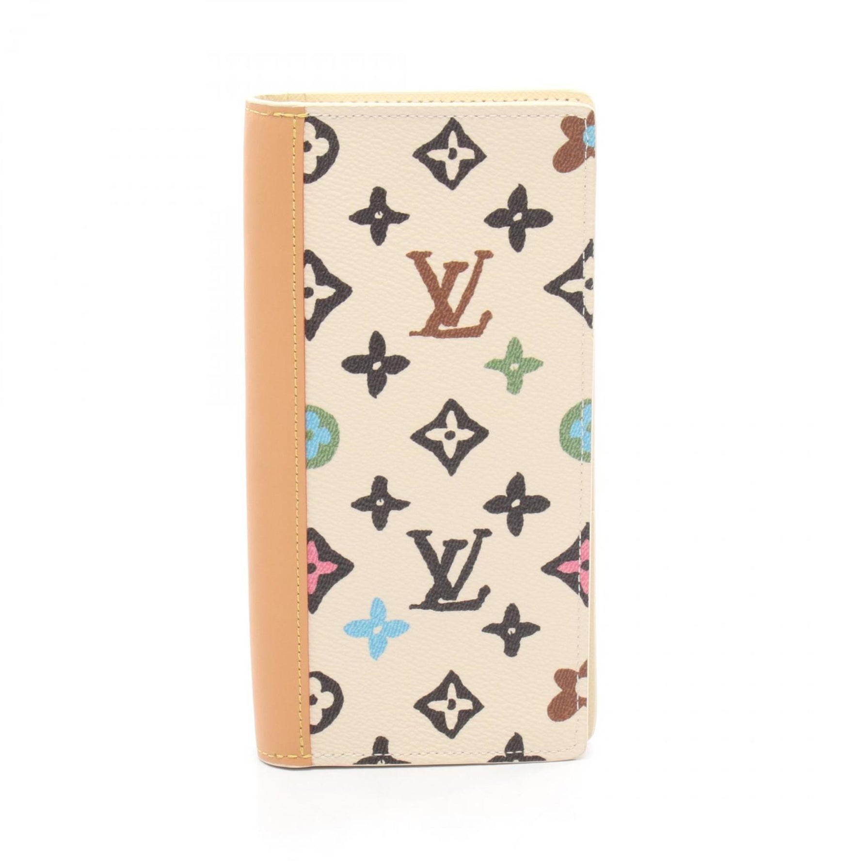 Louis Vuitton Portefeuille Brazza NM Bifold Long Wallet in Coated Canvas with Monogram Craggy, Ivory, Multicolor, Vanilla