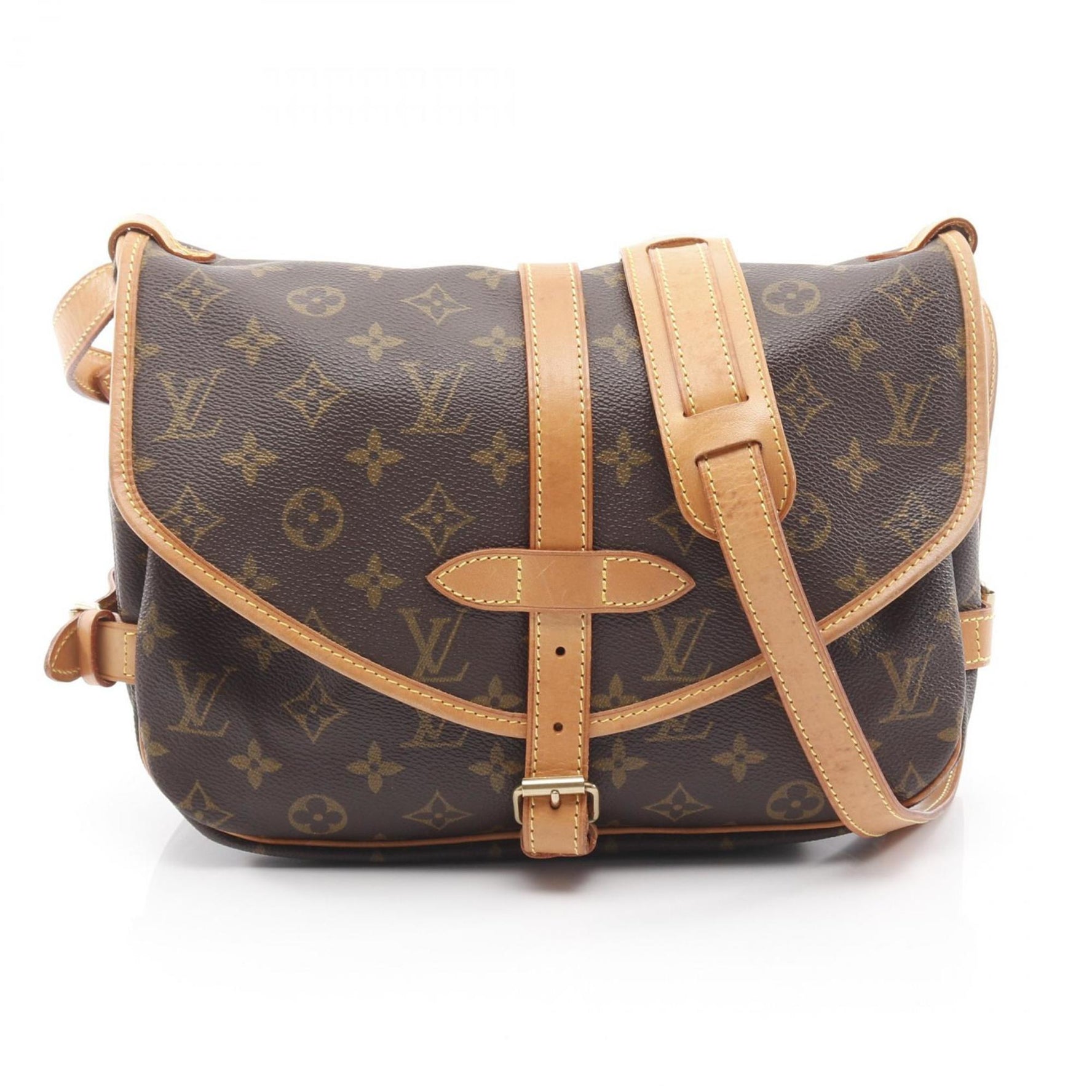 Louis Vuitton Saumur 30 Monogram Shoulder Bag in Coated Canvas and Leather, Brown