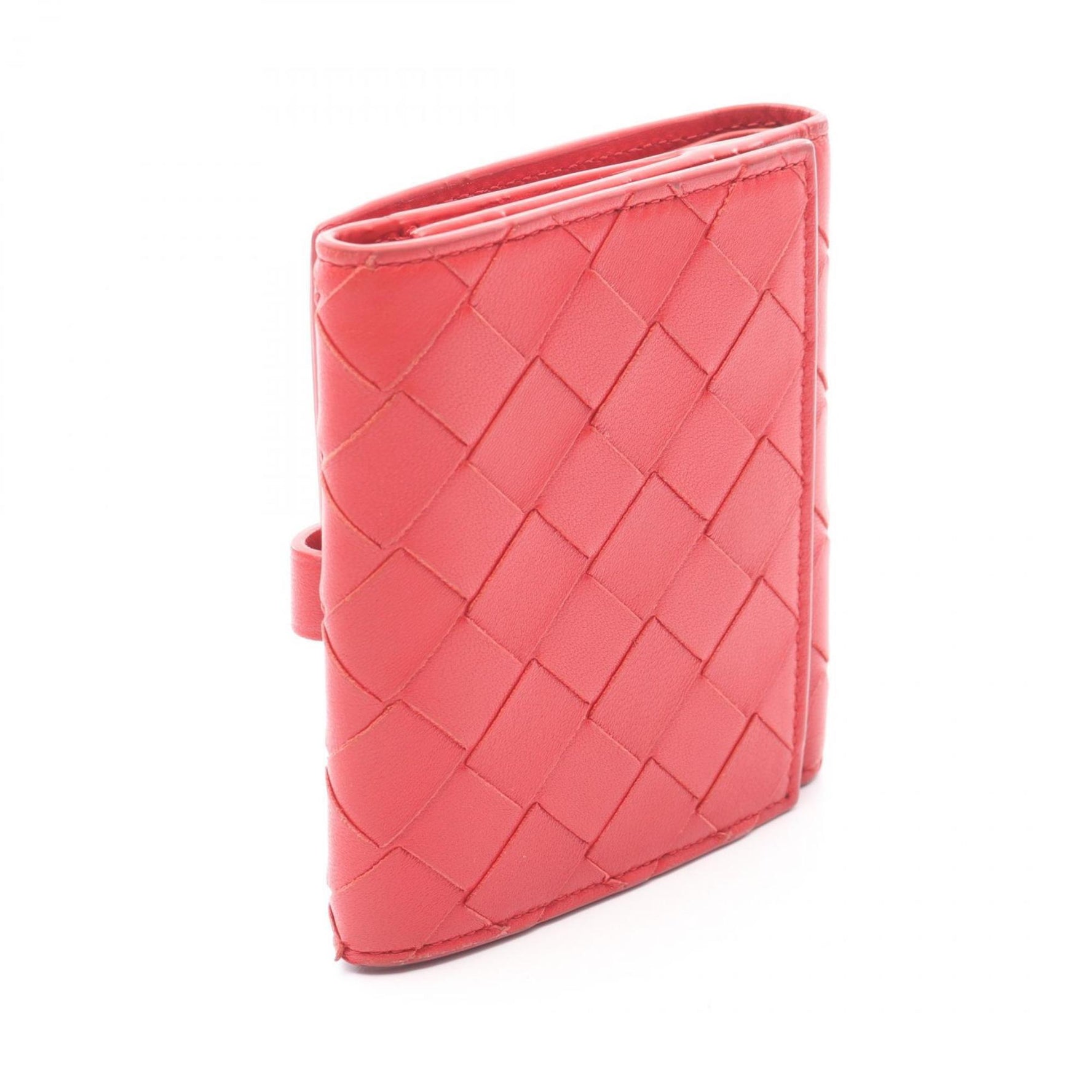 Bottega Veneta Intrecciato Leather Bi-fold Wallet Red