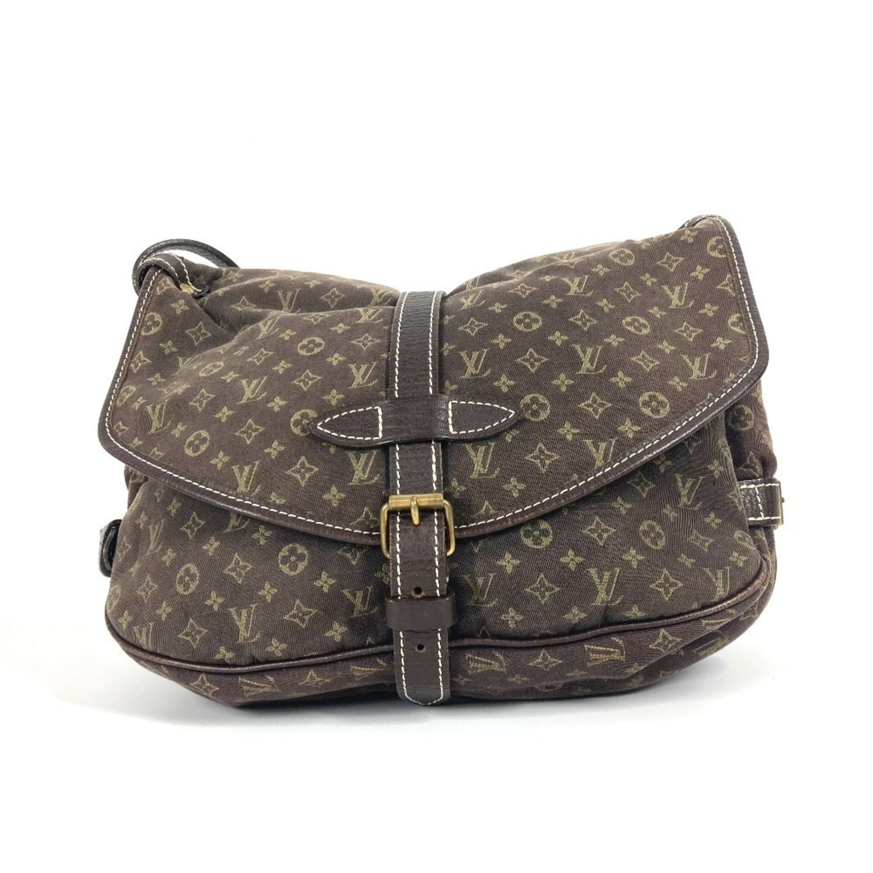Louis Vuitton Monogram Minilan Saumur 30 Bag Crossbody Shoulder Canvas Fuzan Brown