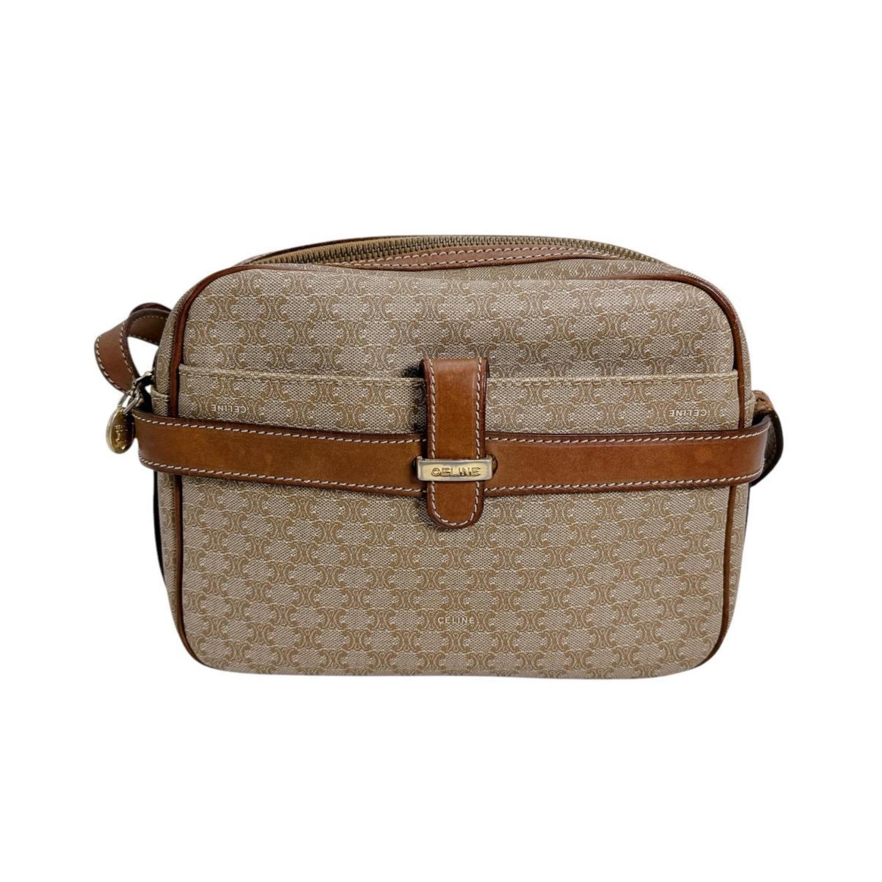 CELINE Shoulder Bag Macadam Blazon Logo x Leather