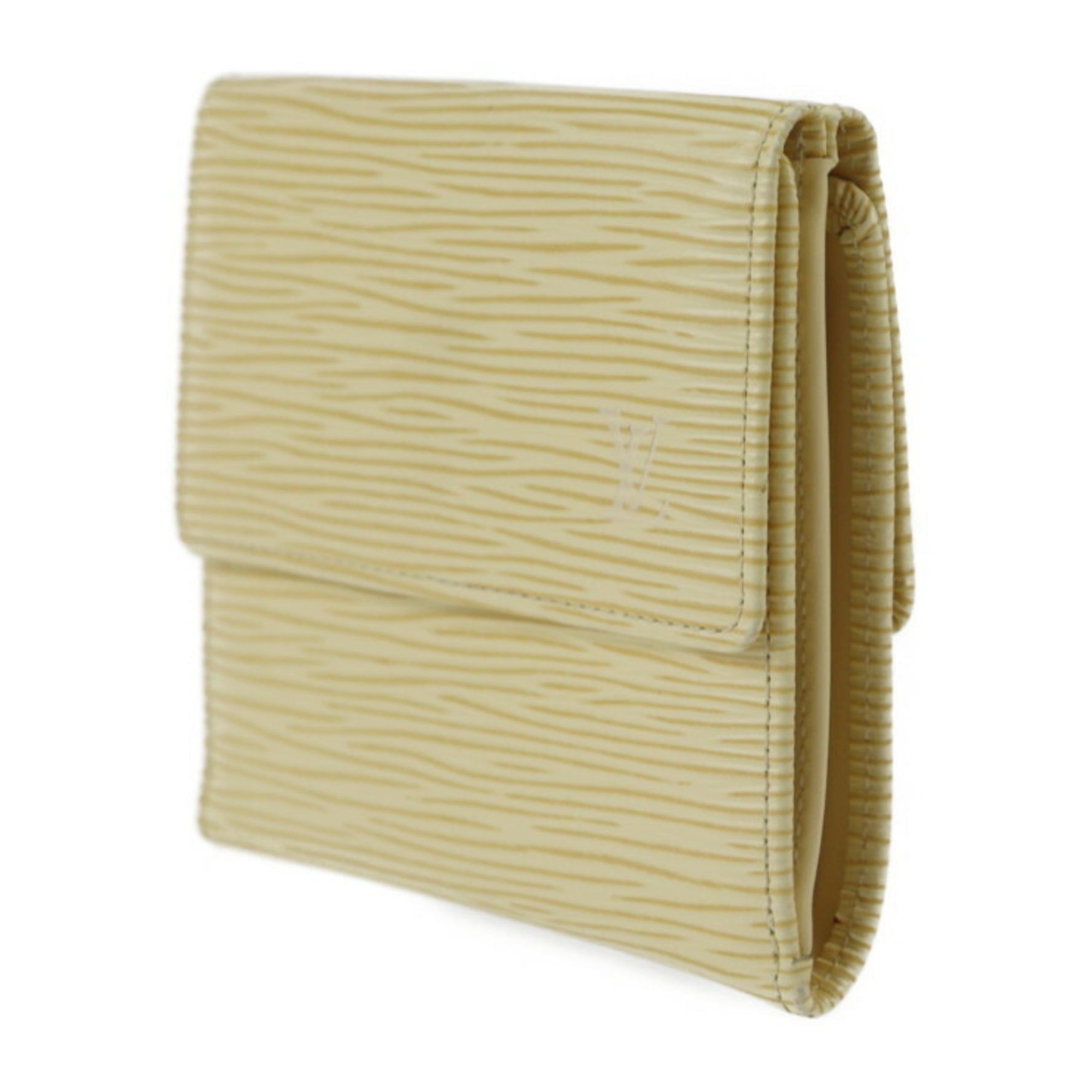 Louis Vuitton Portomone Bier Cult Credit Trifold Wallet Epi Leather Vanilla Yellow Cream Gold Hardware W Hook