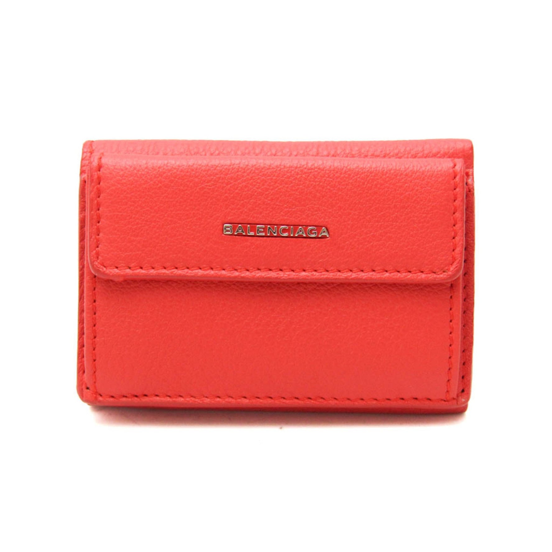 Balenciaga Essential Mini Wallet Women's Leather Wallet (tri-fold) Orange