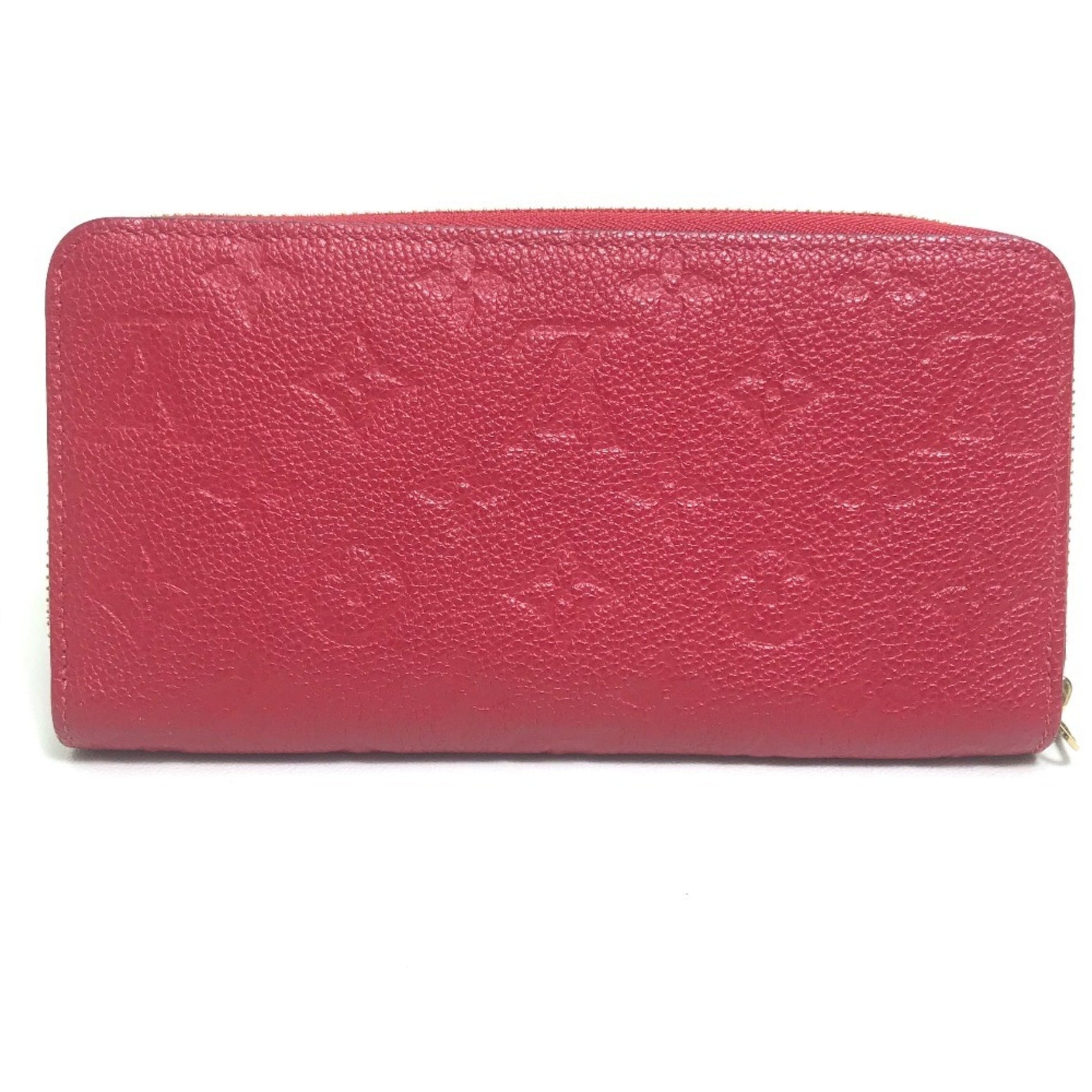 LOUIS VUITTON M68571 Monogram Empreinte Zippy Wallet, Leather, Women's, Cherry Berry Red