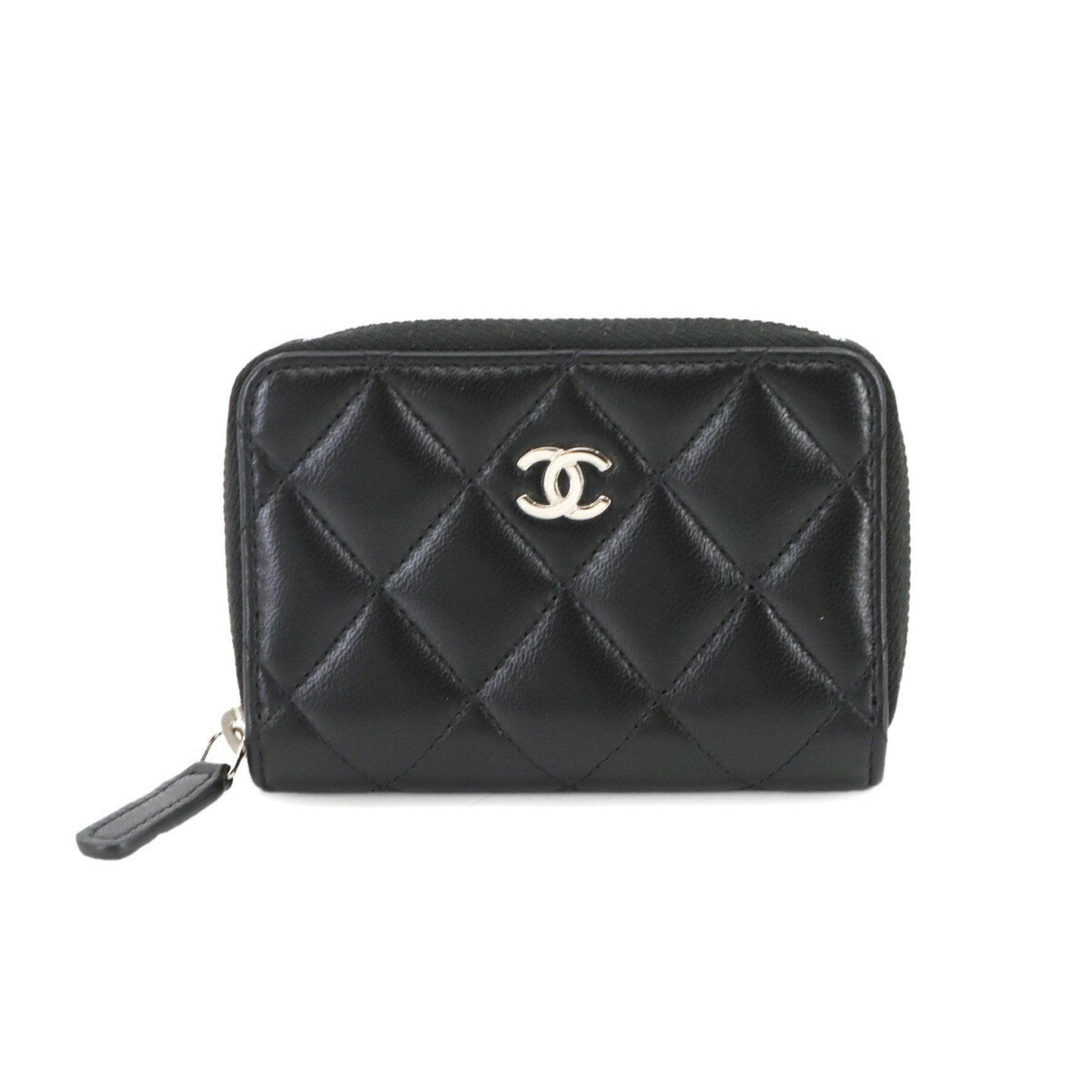CHANEL Matelasse Coin Case, Lambskin with Coco Mark and Silver Hardware