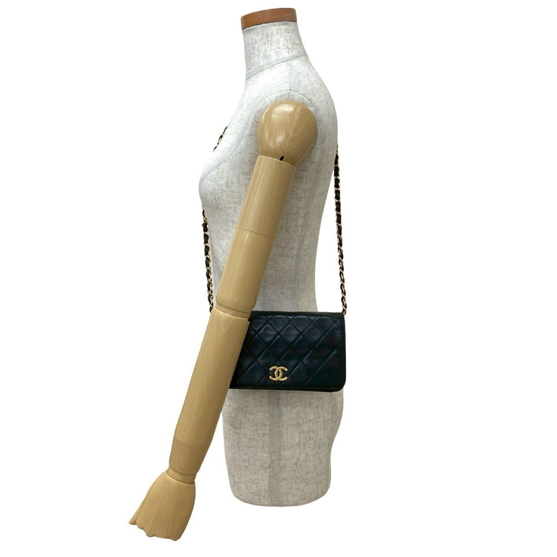 CHANEL Matelasse Coco Mark Lambskin Chain Shoulder Bag Pochette