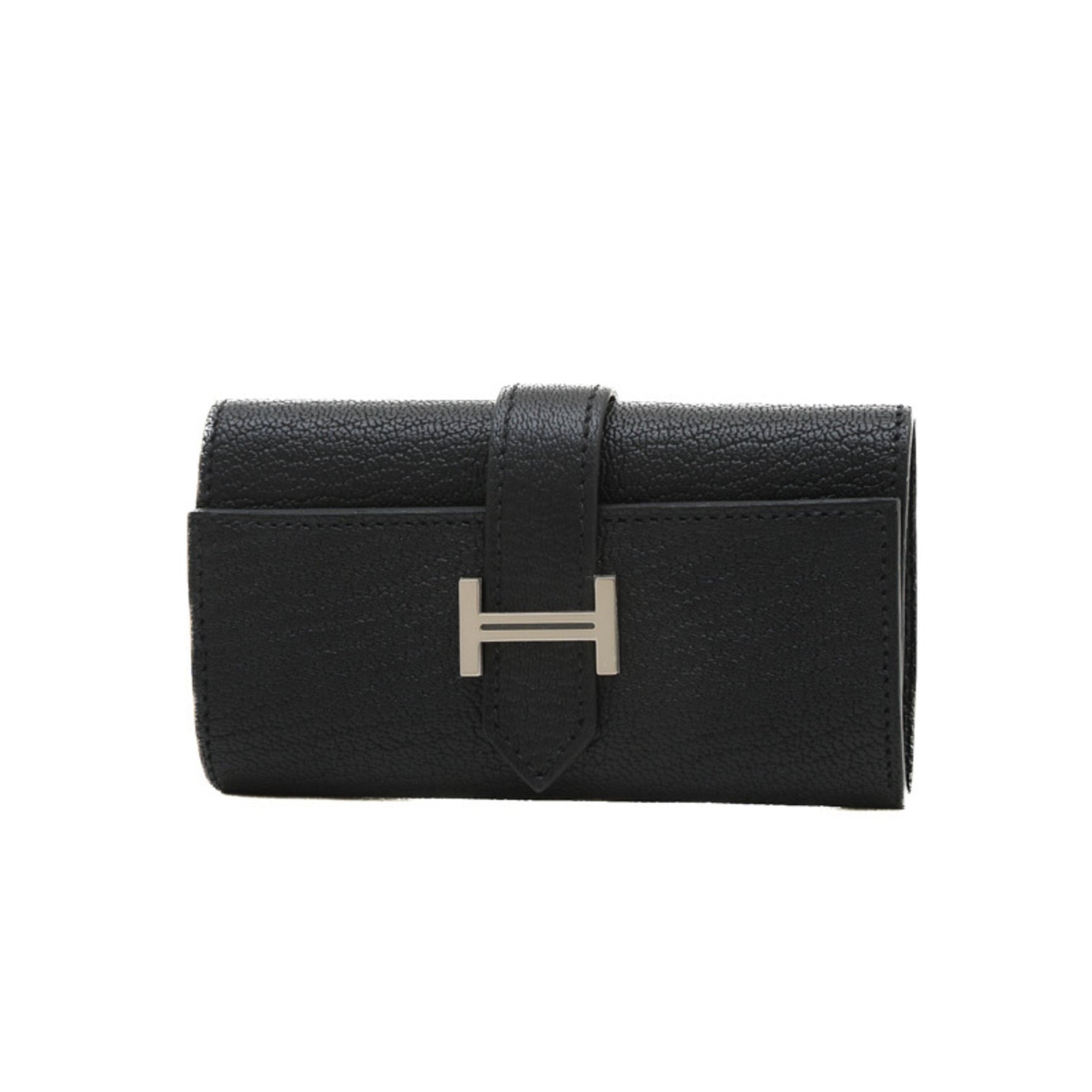 Hermes Hermès Bearn key case, Chevre, silver hardware, K stamp, BP