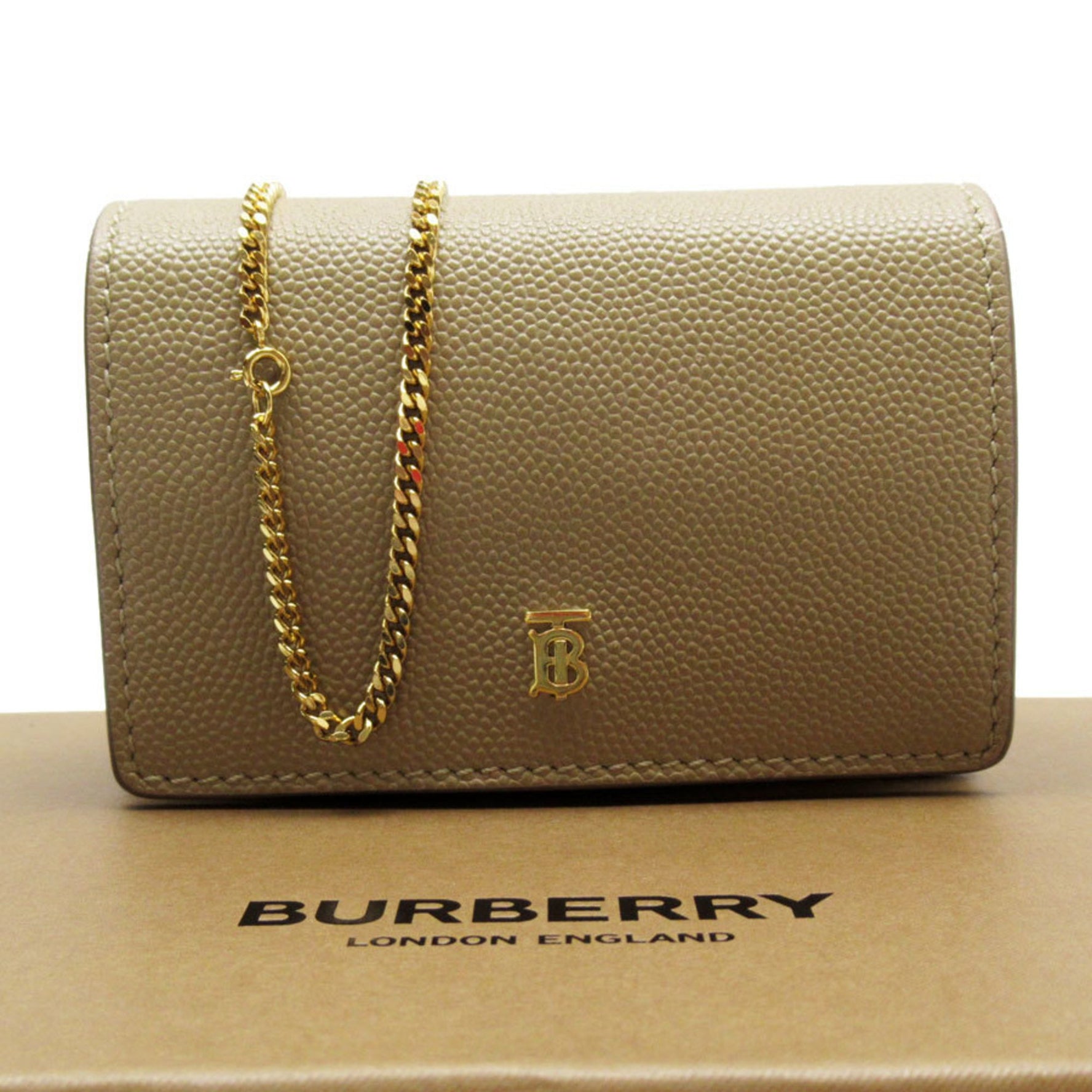 Burberry Wallet/Coin Case/Business Card Holder/Card Case/Leather/Beige/Men's/Women's t19316a