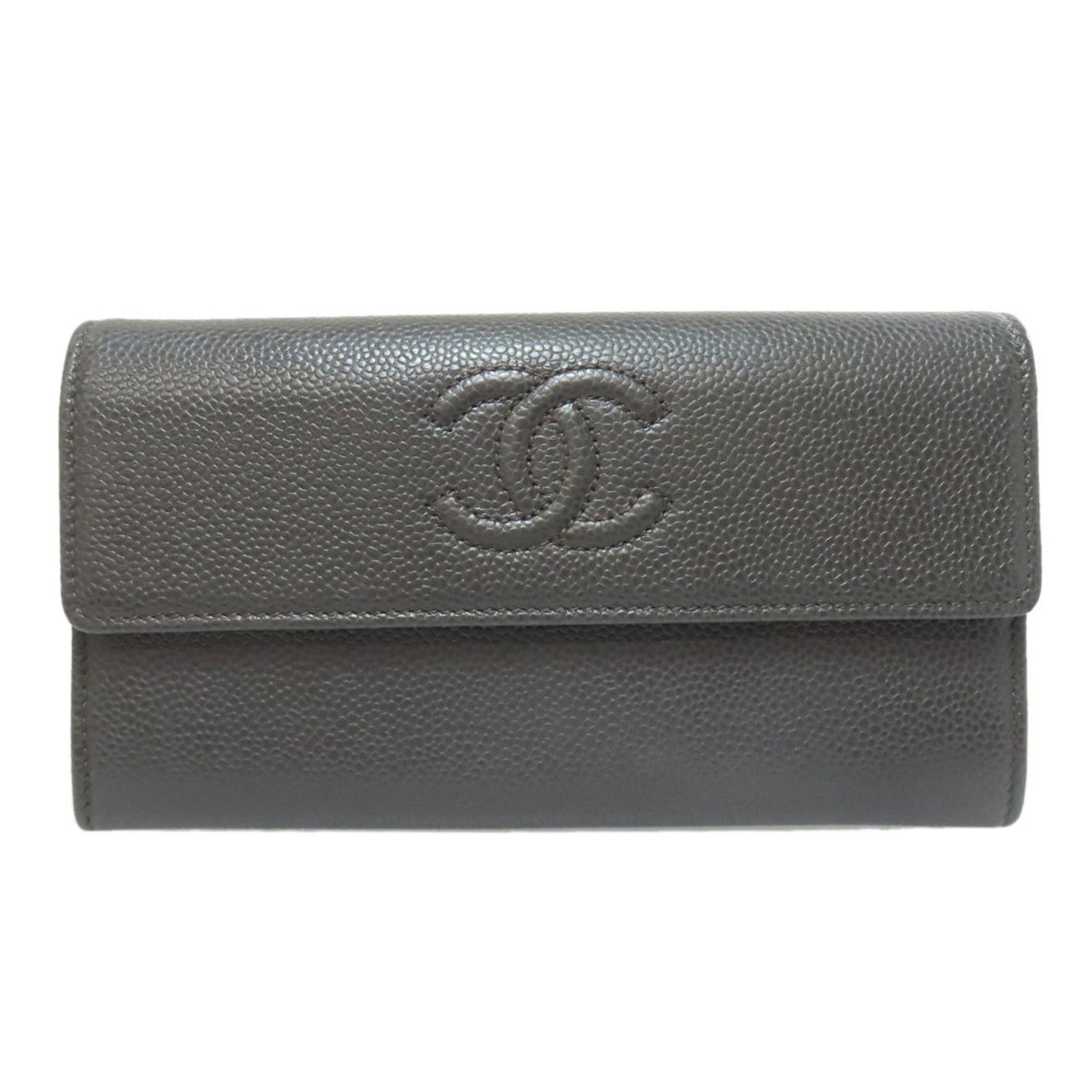 Chanel Coco Mark Long Wallet in Grained Calfskin