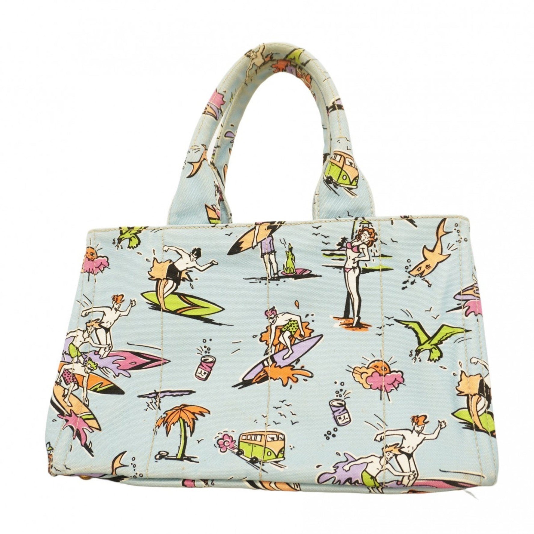 Prada Canapa Canvas Sky Blue Handbag