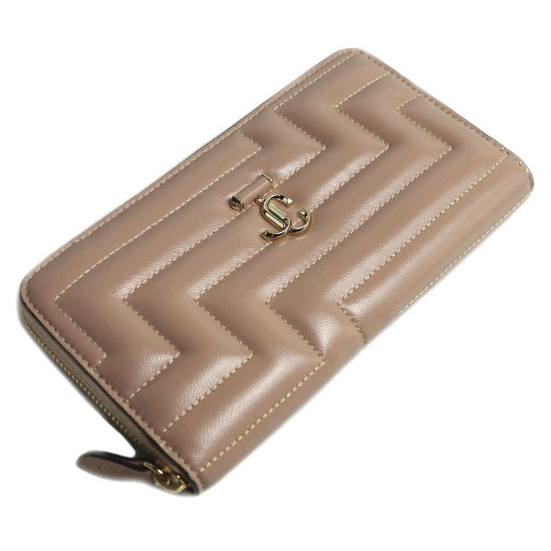 JIMMY CHOO PIPPA JC Long Wallet, Round, Beige