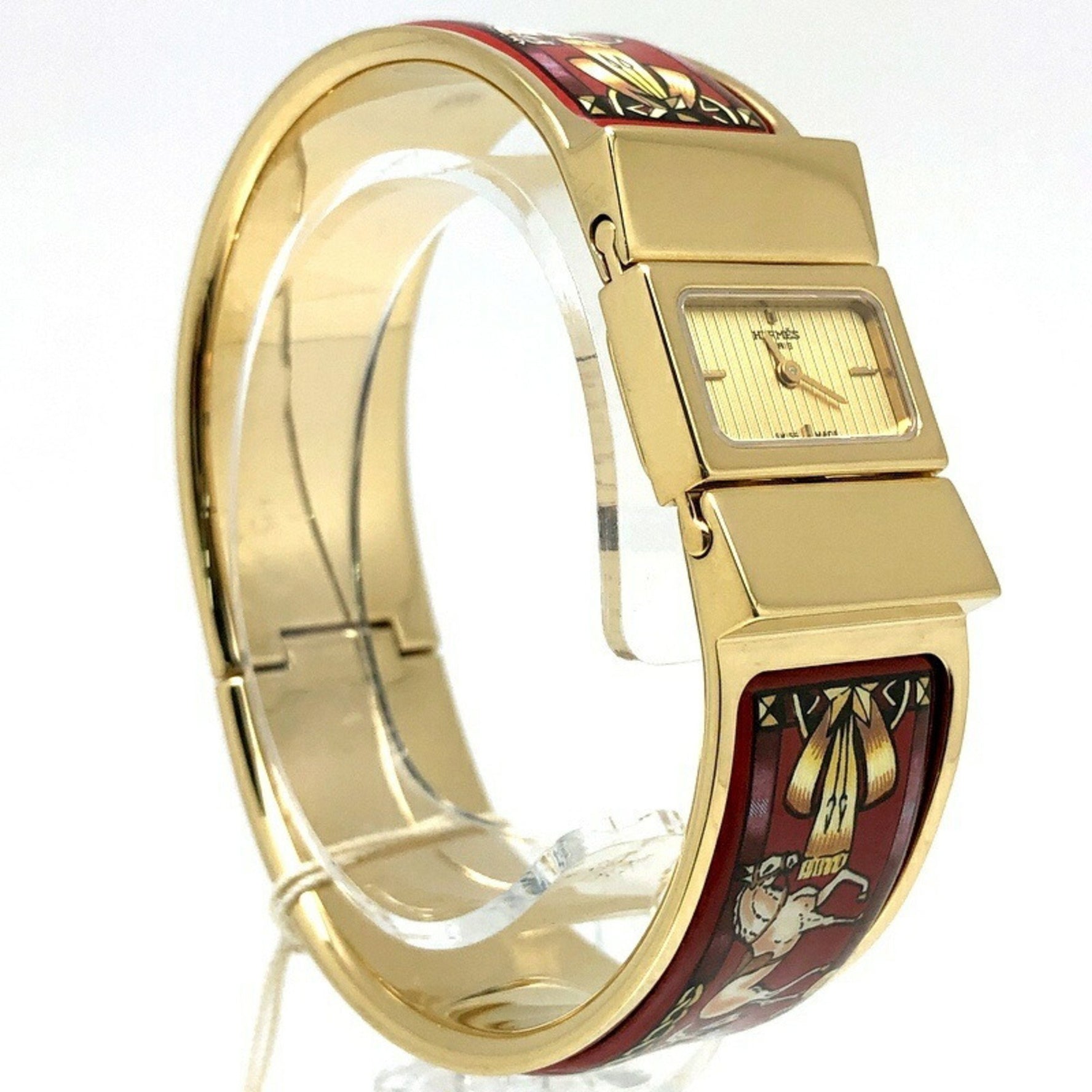 HERMES Rocé GP Bangle Watch with Quartz Movement and Cloisonné Finish, Analog Bracelet, Mikunigaoka Store