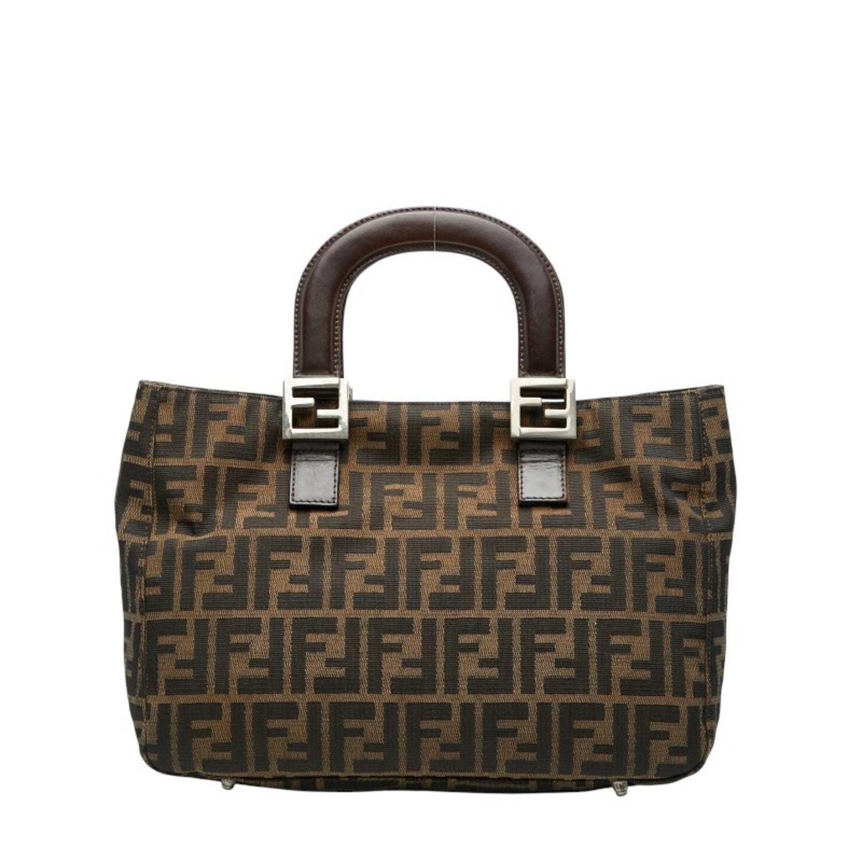 Fendi Zucca Handbag Canvas and Leather