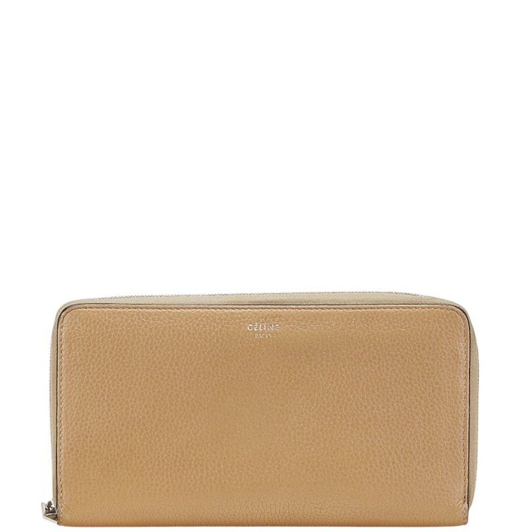 Celine logo long wallet in leather .