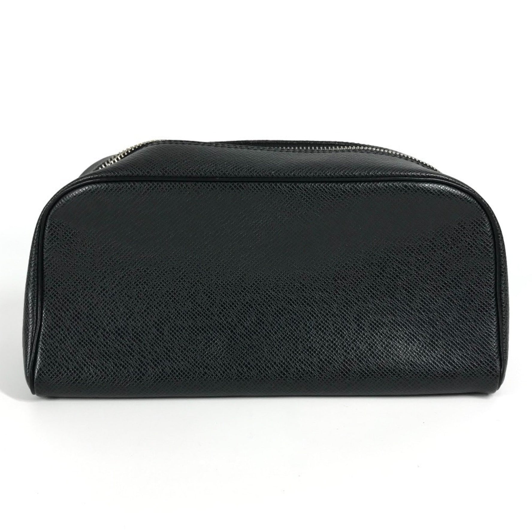 LOUIS VUITTON Taiga True Toilet PM Pouch/Second Bag in Leather, Unisex, Ardoise Black