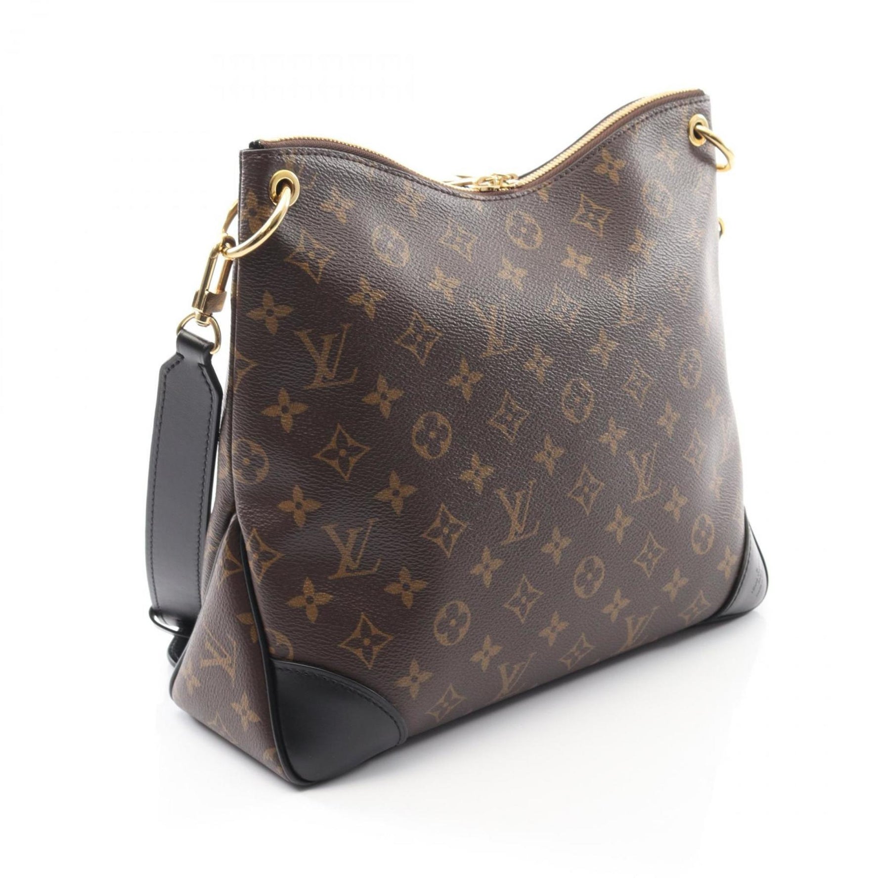 Louis Vuitton Odeon NM MM Shoulder Bag, Coated Canvas and Leather, Monogram, Brown Black