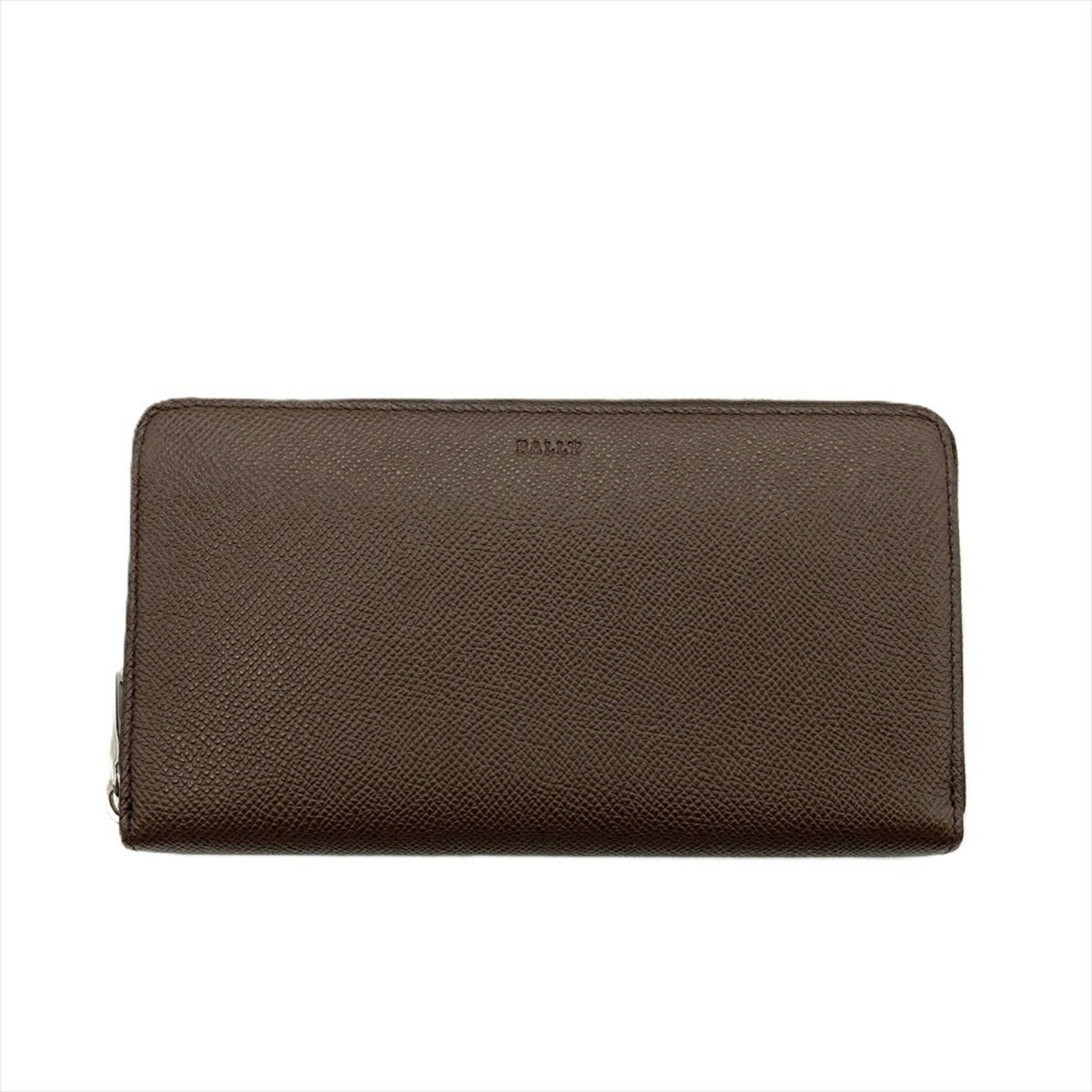 BALLY Balen Round Leather Brown Long Wallet for Men