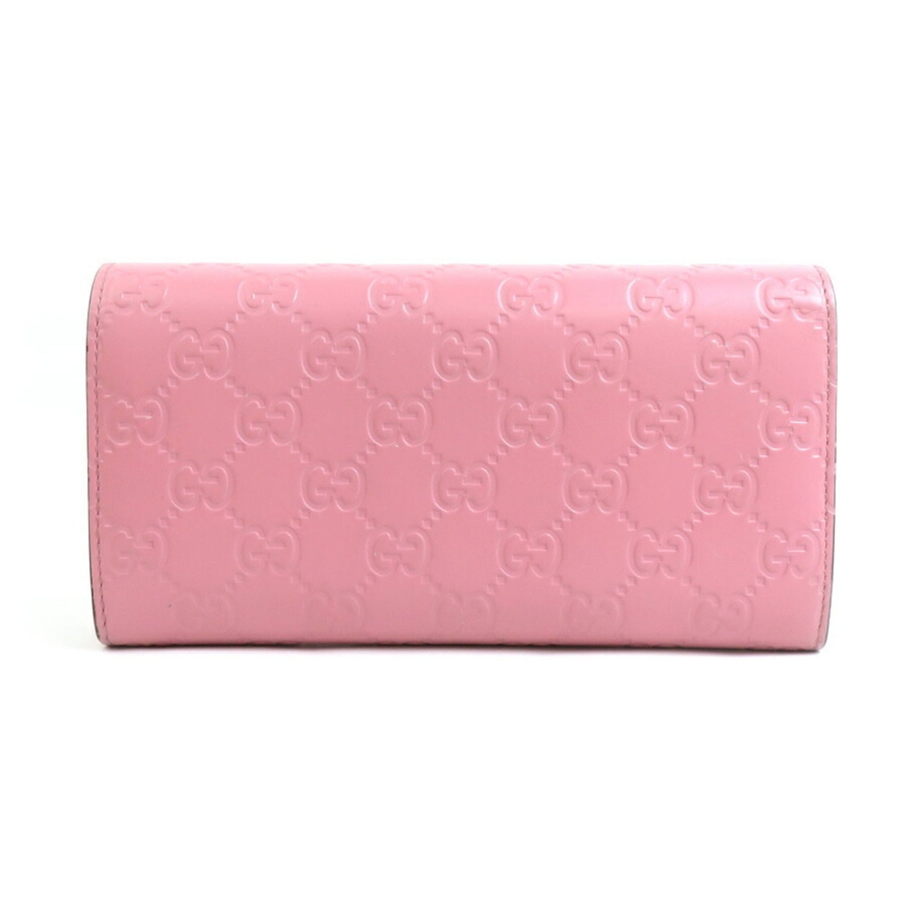 GUCCI Long Wallet Leather Pink Men's Women's r10322a