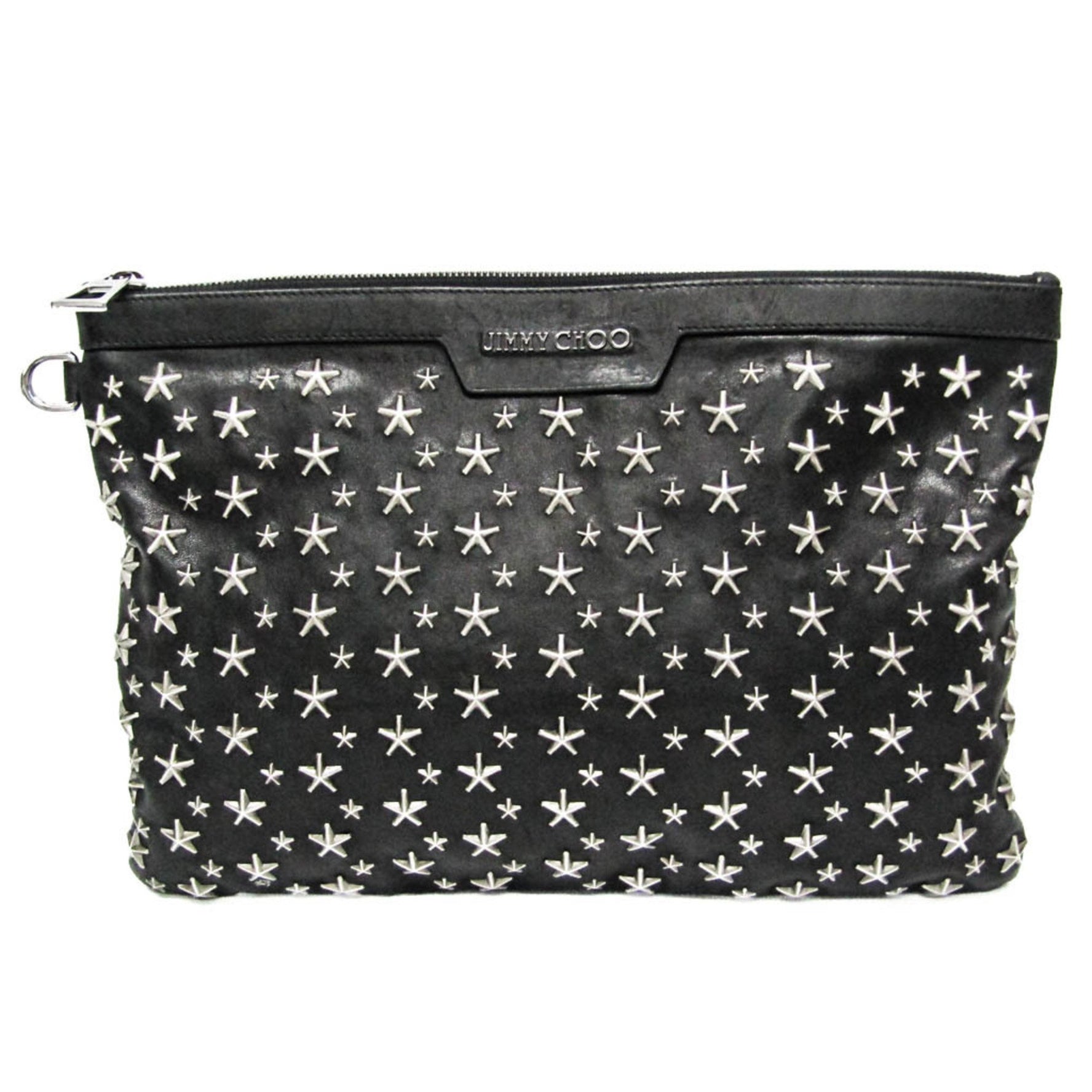 Jimmy Choo DEREK Women,Men Leather Studded Clutch Bag