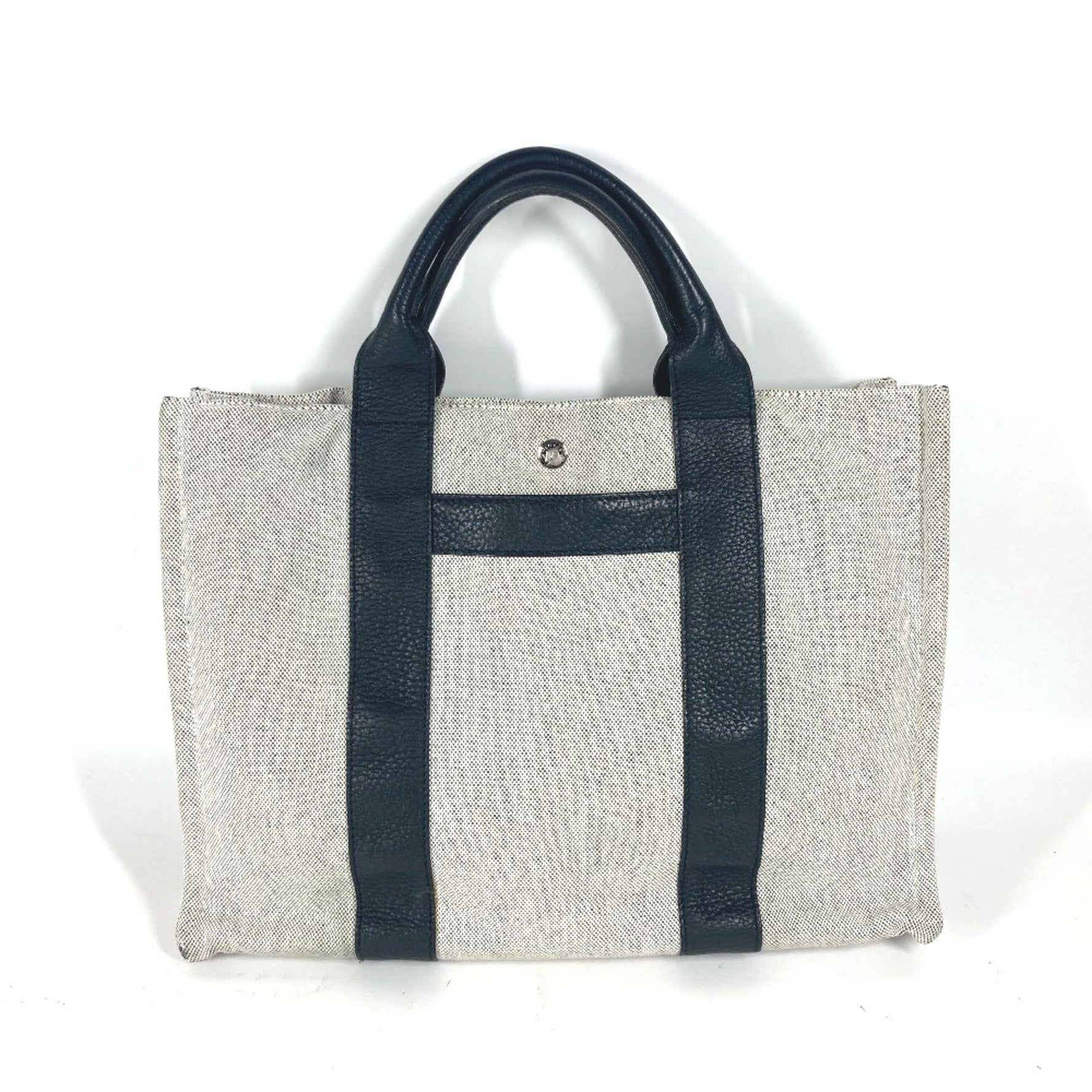 HERMES Hermes Sac Arne MM Handbag Tote Bag Toile H Leather Women's Black
