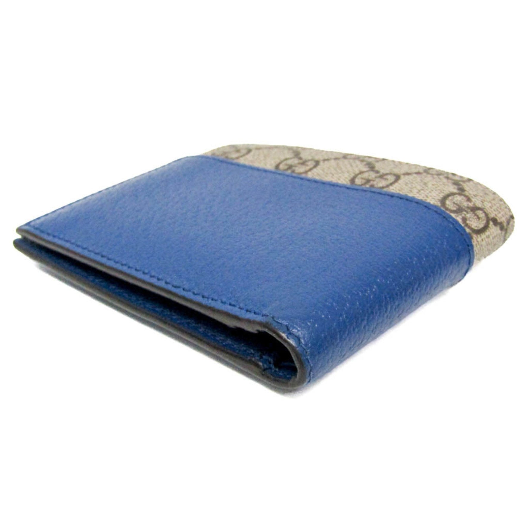 Gucci New Basket Interlocking G Coin Wallet Men,Women GG Canvas,Leather Wallet (bi-fold) Beige,Blue