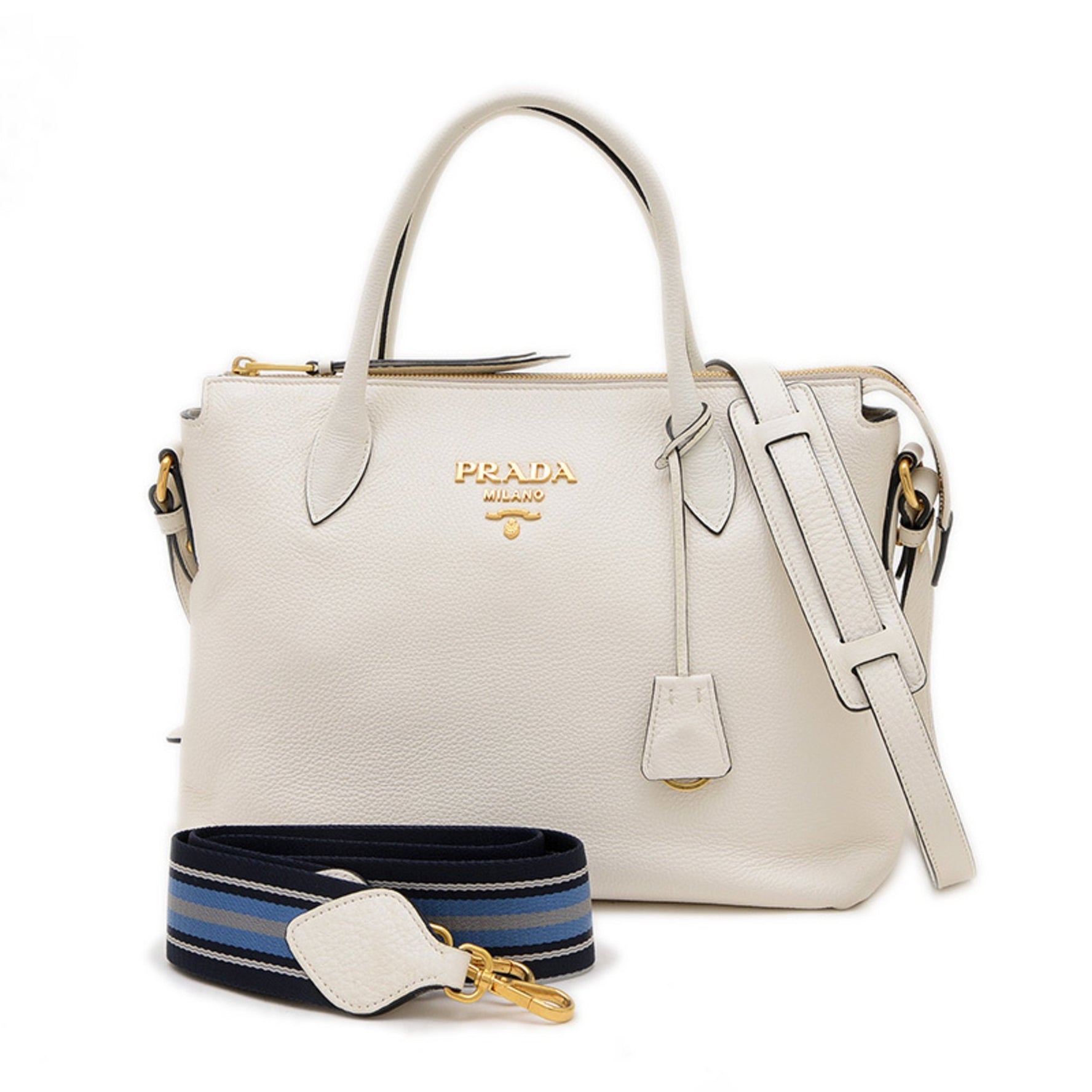 Prada Vitello Dino Handbag/Shoulder Bag, Leather