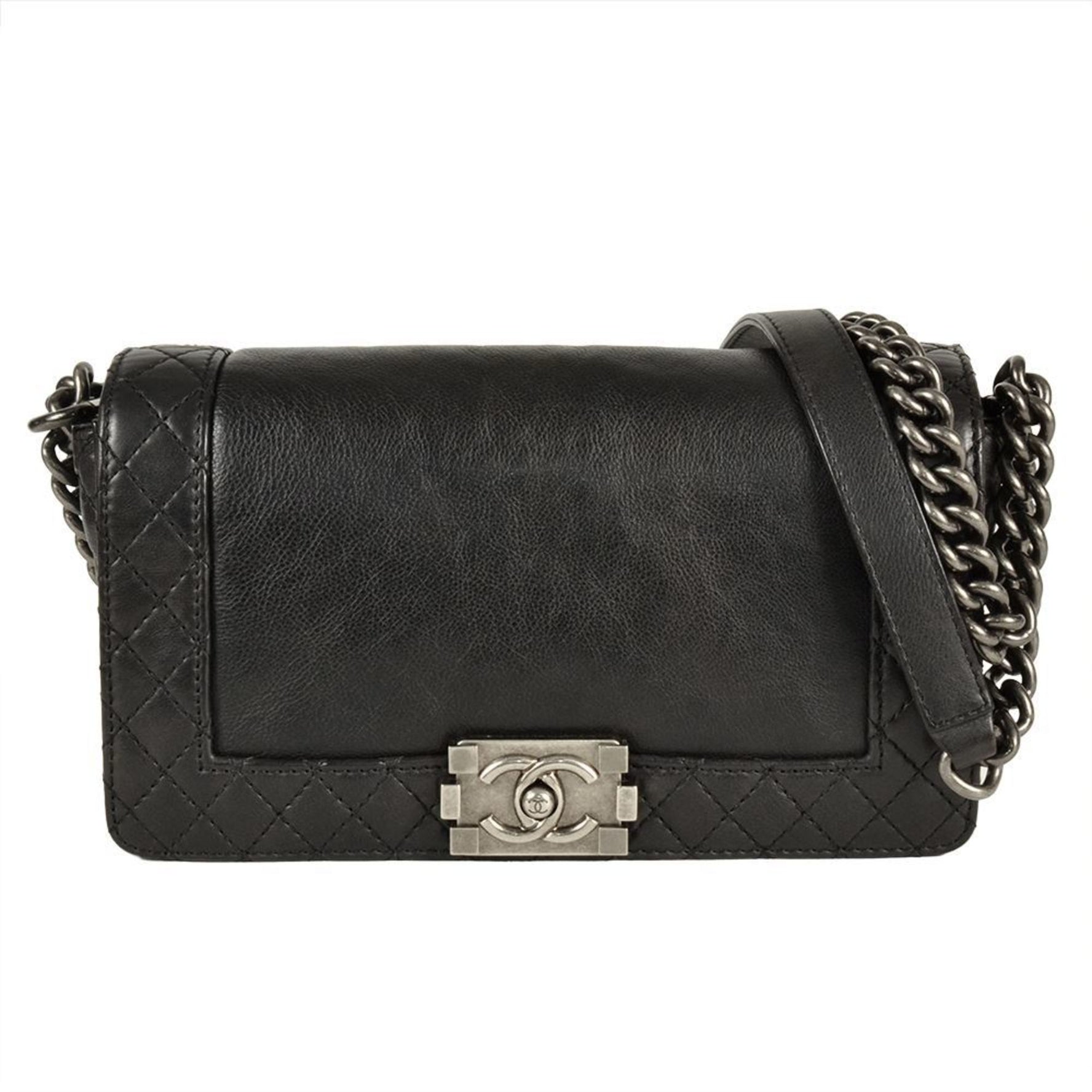 CHANEL Boy Shoulder Bag Calfskin Series Leather Coco Mark
